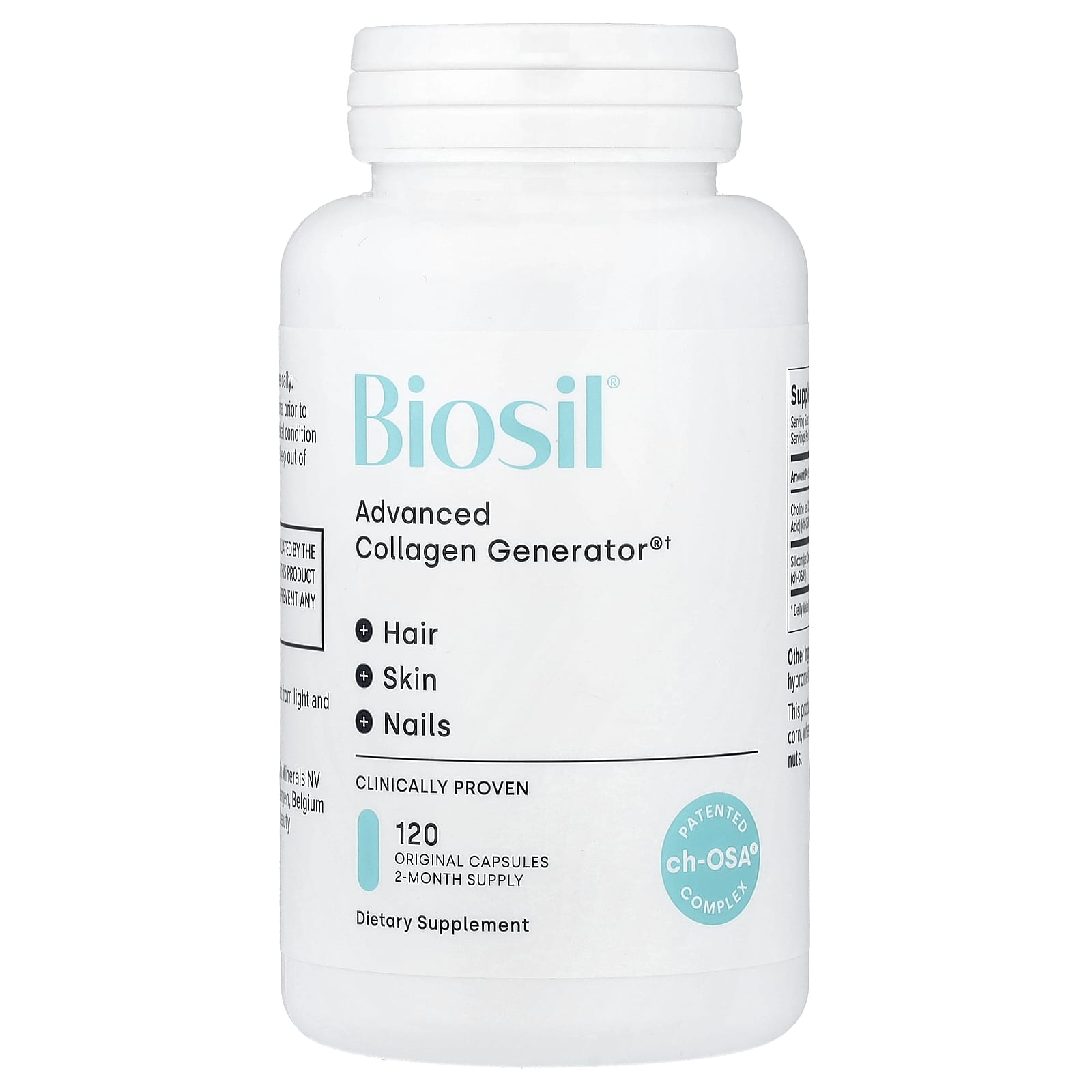 Biosil Advanced Collagen Generator, 120 Original Capsules — étiquette 1