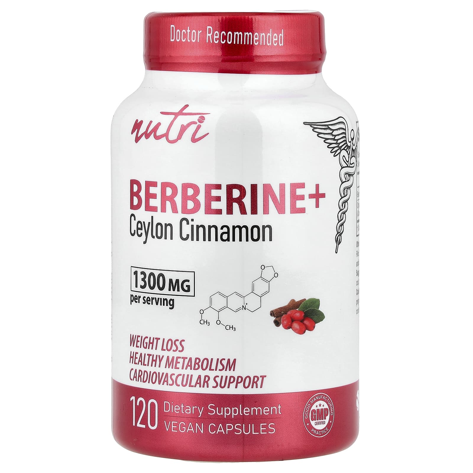 Nutri Berberine + Ceylon Cinnamon – Berberine + Ceylon Cinnamon – 120 gélules véganes — Tunisie