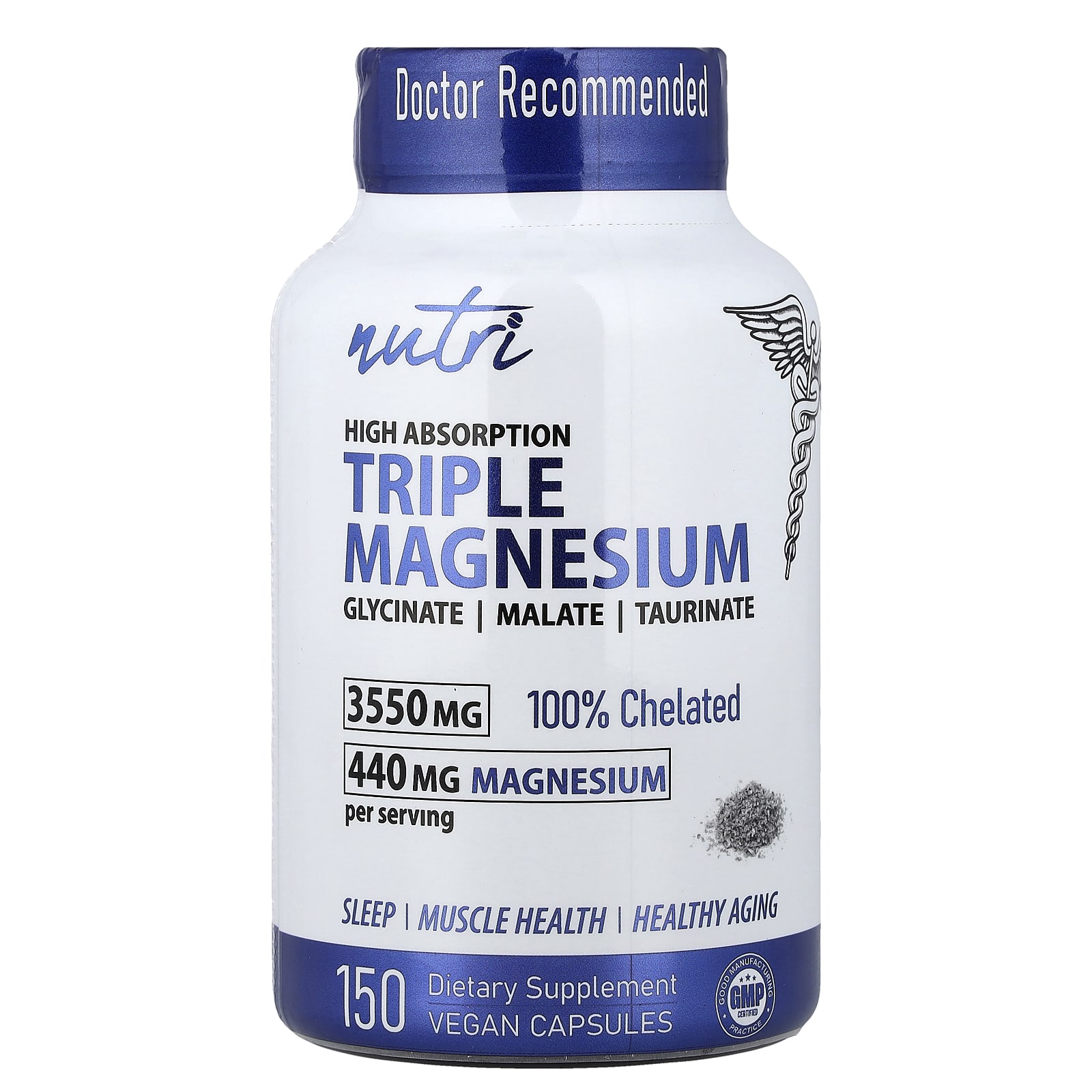 Nutri Triple Magnesium, High Absorption – 150 gélules véganes — Tunisie