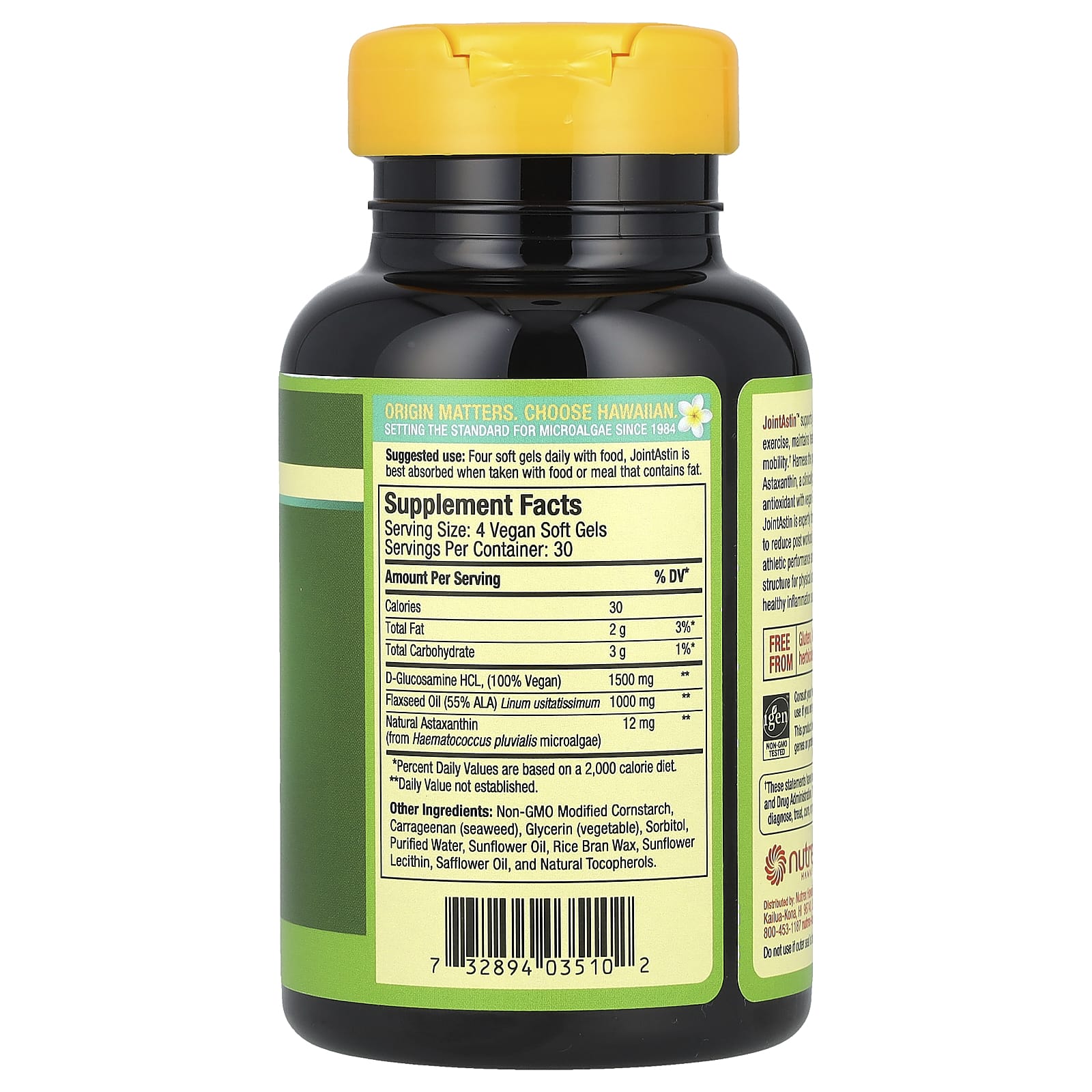 Nutrex Hawaii BioAstin, JointAstin, Hawaiian Astaxanthin, 120 Vegan Soft Gels — photo 2 sur 2