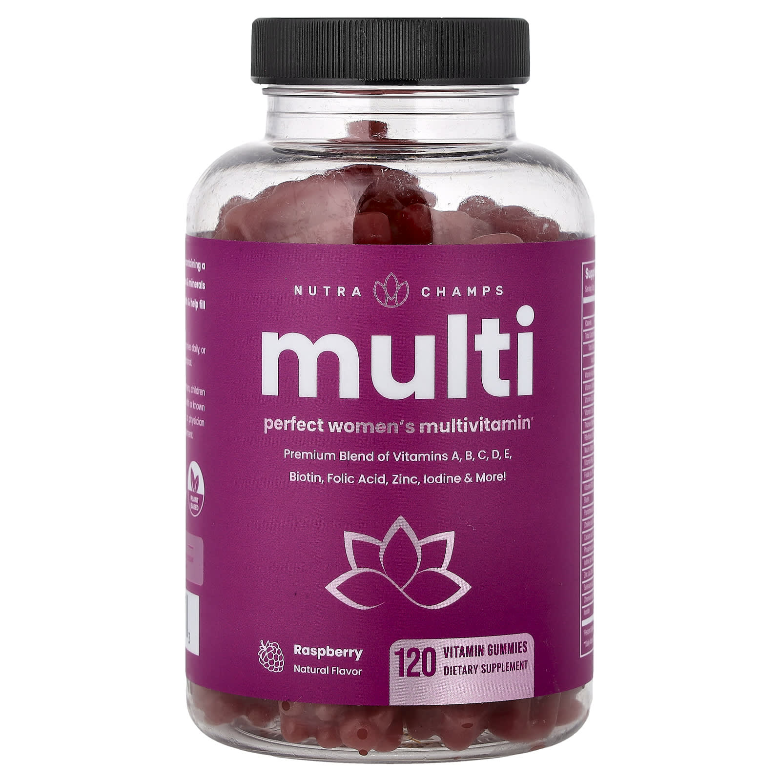 NutraChamps Multi, Perfect Women's Multivitamin Gummies, 120 Vitamin Gummies – Raspberry — Tunisie