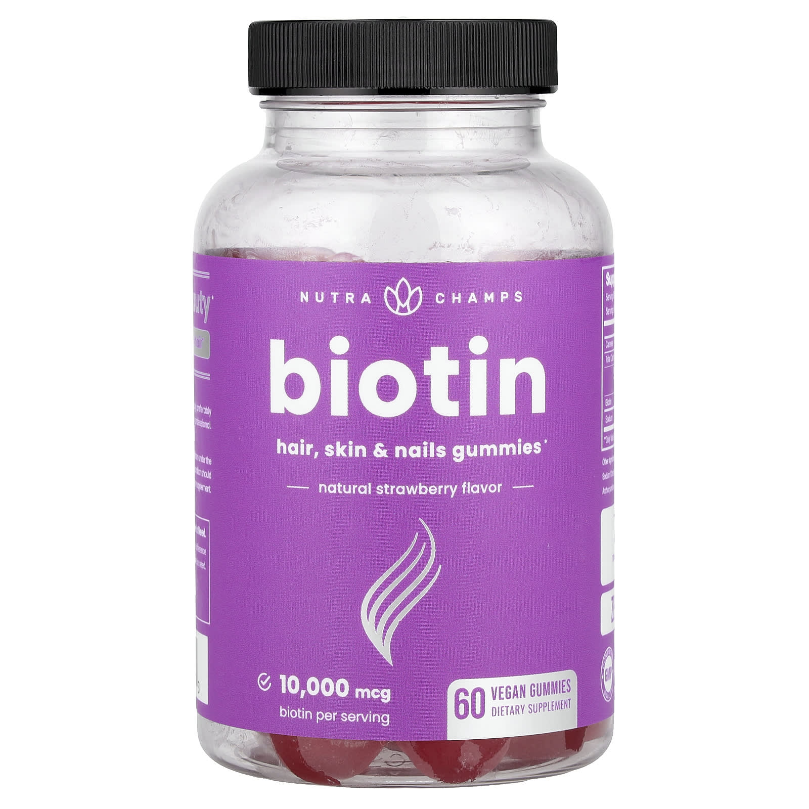 NutraChamps Biotin Gummies, 60 Vegan Gummies (5, 000 mcg per Gummy) – Natural Strawberry — Tunisie