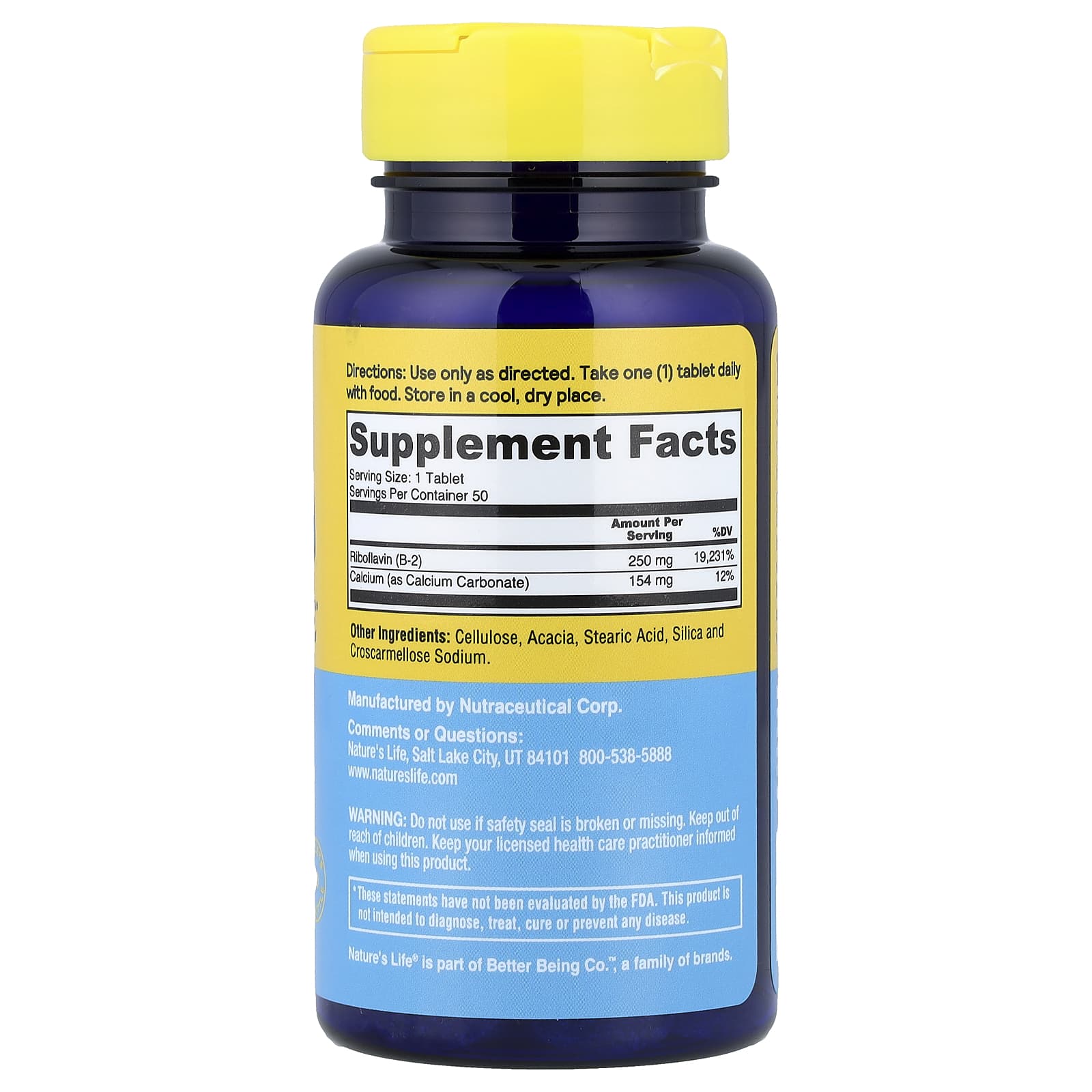 Nature's Life Energizing Vitamin B-2 – 50 comprimés — photo 2 sur 2