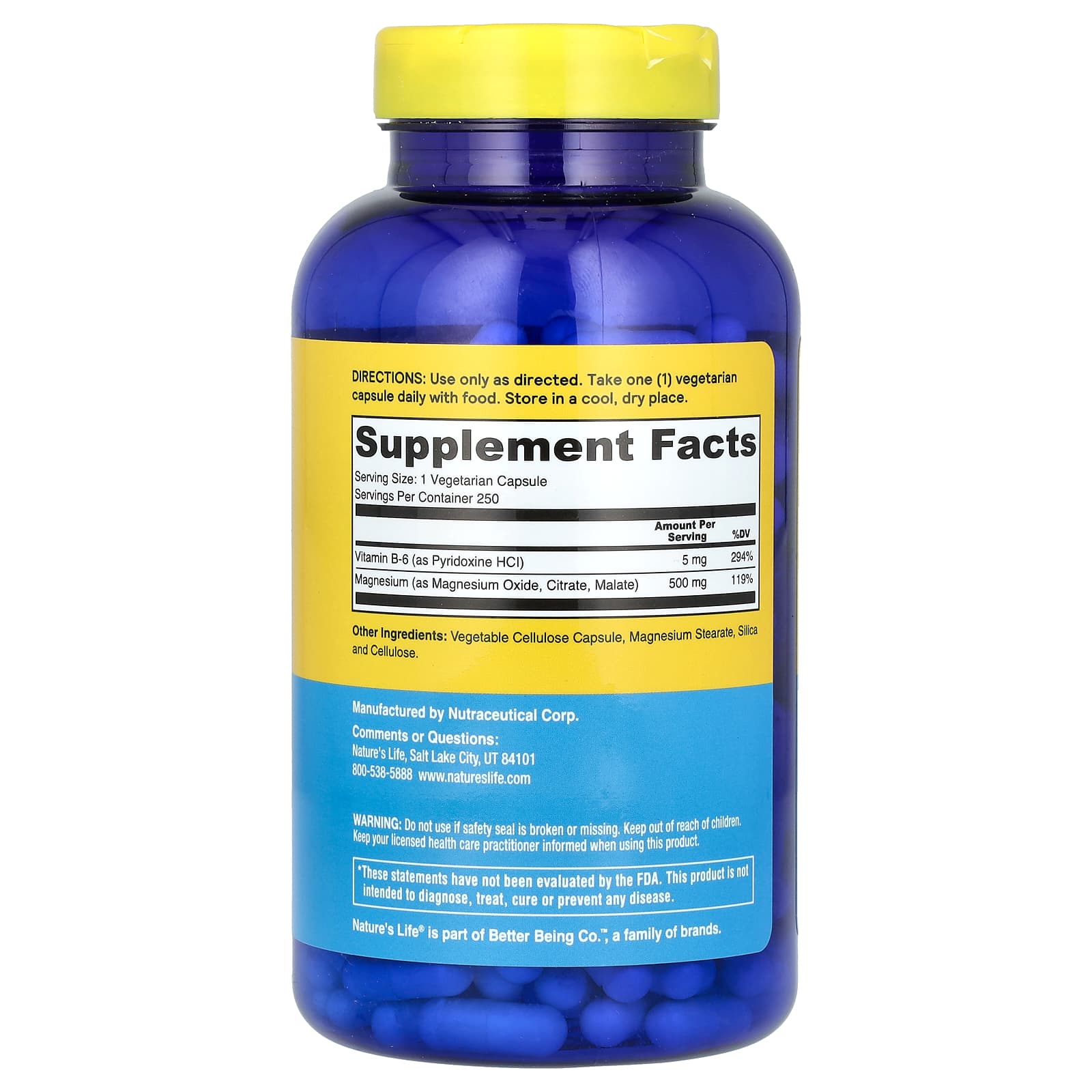 Nature's Life Renewing Magnesium – 250 gélules — photo 2 sur 2