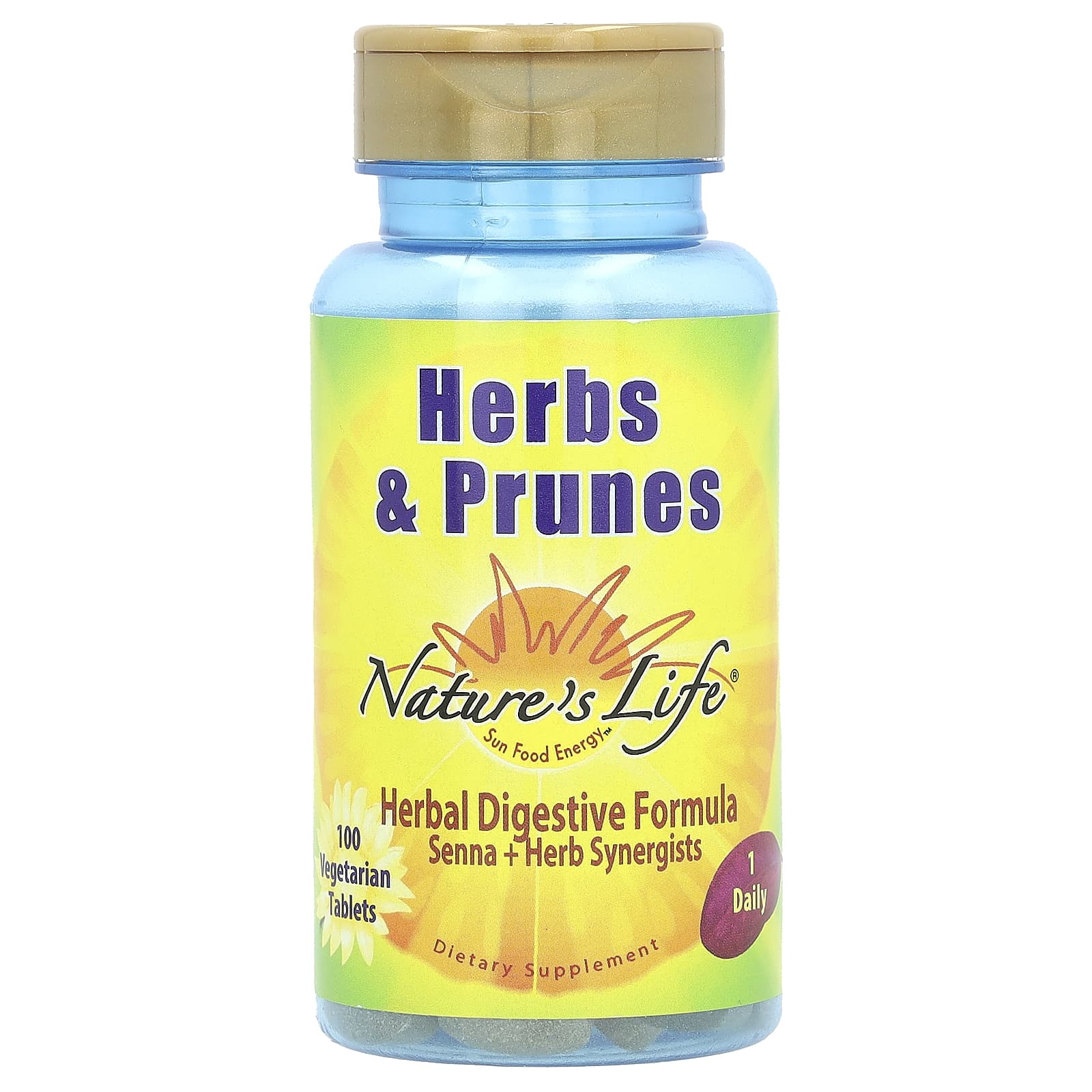 Nature's Life Herbs & Prunes, 100 Vegetarian Tablets — Tunisie