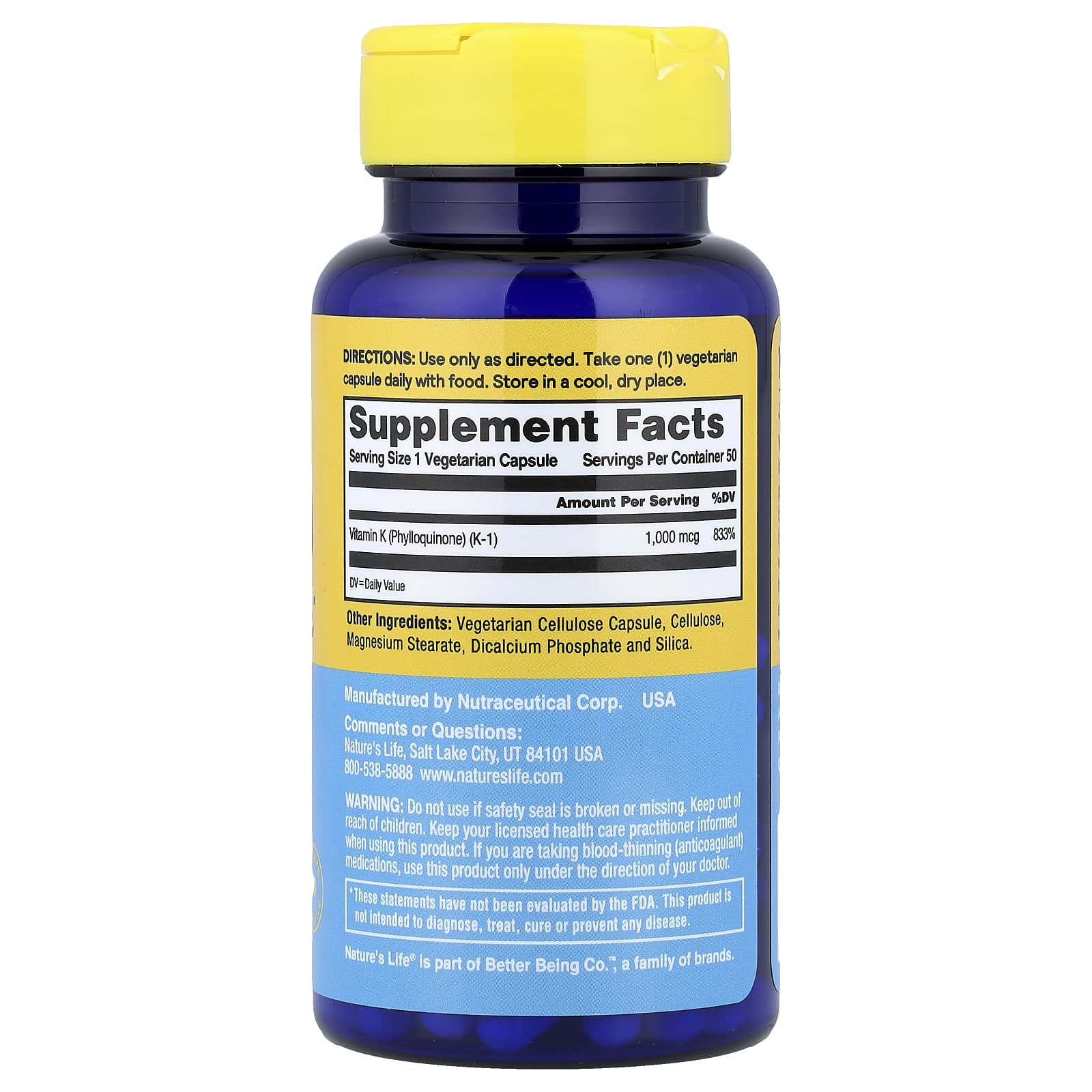 Nature's Life Revitalizing Vitamin K – 1000 µg — photo 2 sur 2