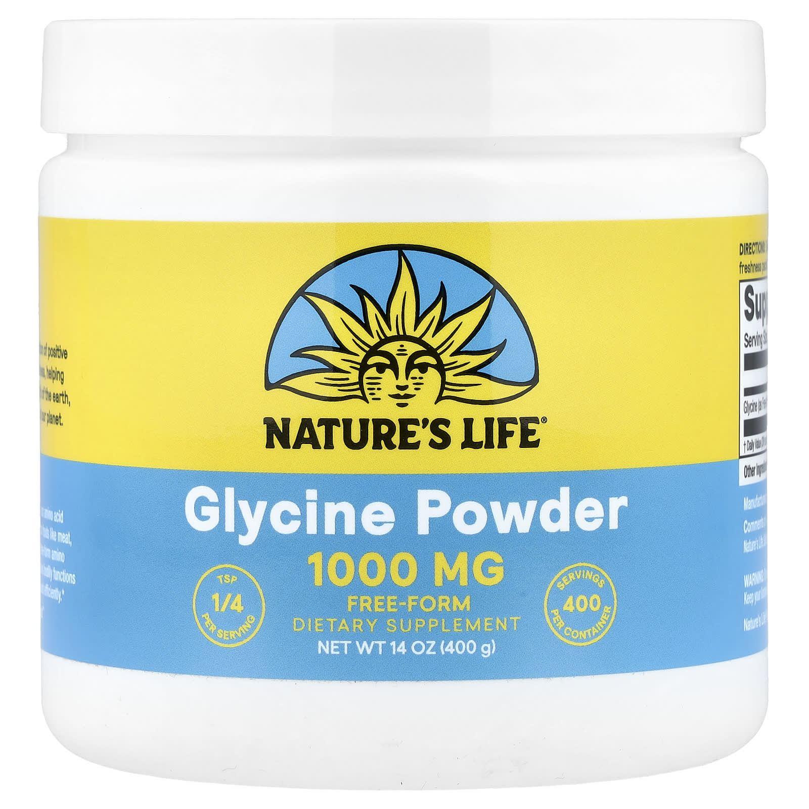Nature's Life Glycine Powder – 400 g — Tunisie