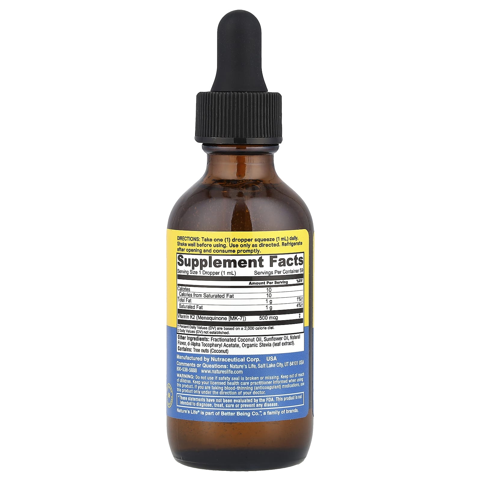 Nature's Life Revitalizing Vitamin K-2, Natural – 59 ml — photo 2 sur 2