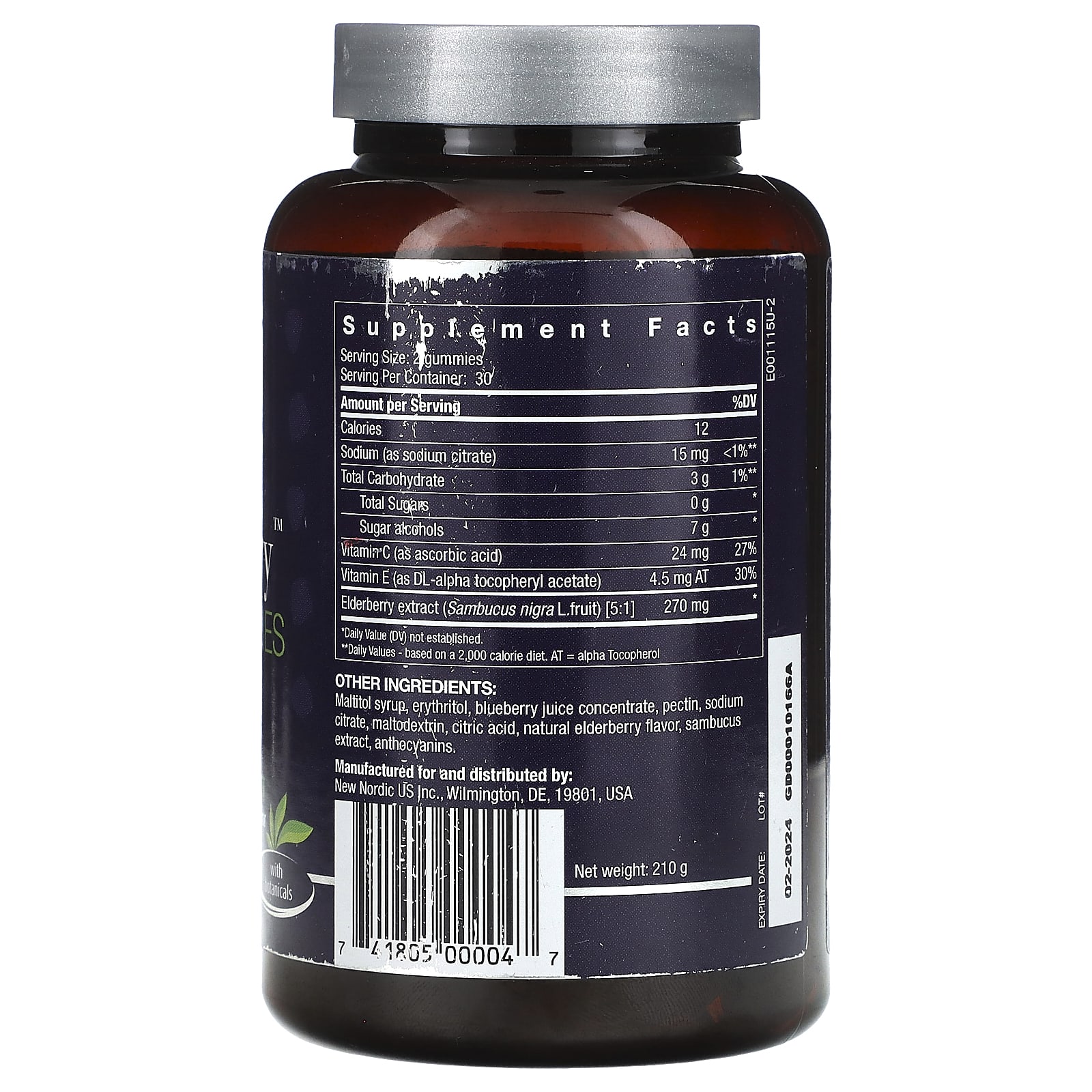 New Nordic Elderberry Vegan Gummies – Elderberry Vegan Gummies – 60 gommes — photo 2 sur 2