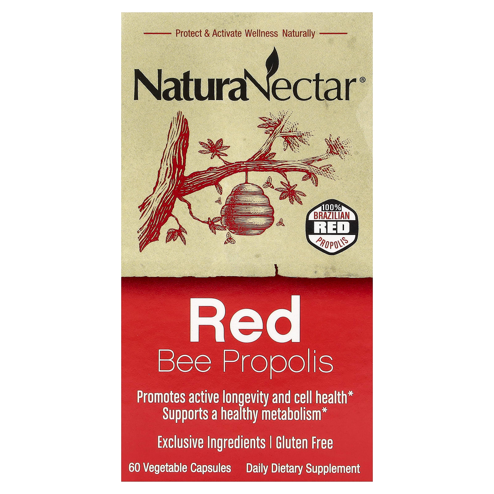 NaturaNectar Red Bee Propolis, 60 Vegetable Capsules — Tunisie