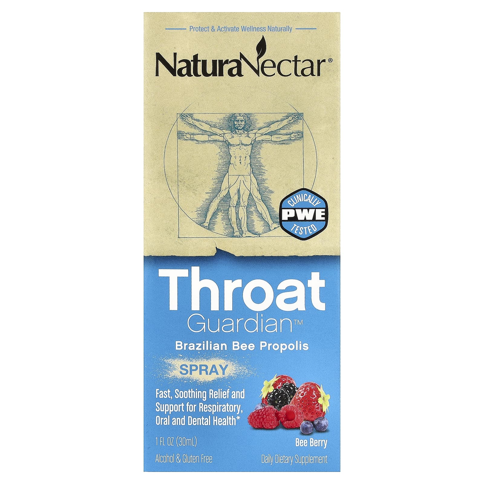 NaturaNectar Throat Guardian Brazilian Bee Propolis Spray – Bee Berry – 30 ml — Tunisie