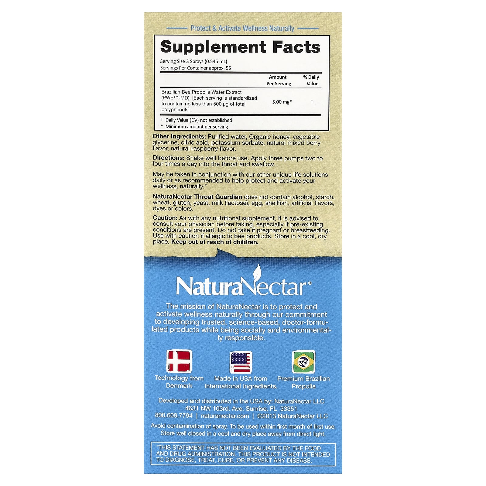 NaturaNectar Throat Guardian Brazilian Bee Propolis Spray – Bee Berry – 30 ml — photo 2 sur 2