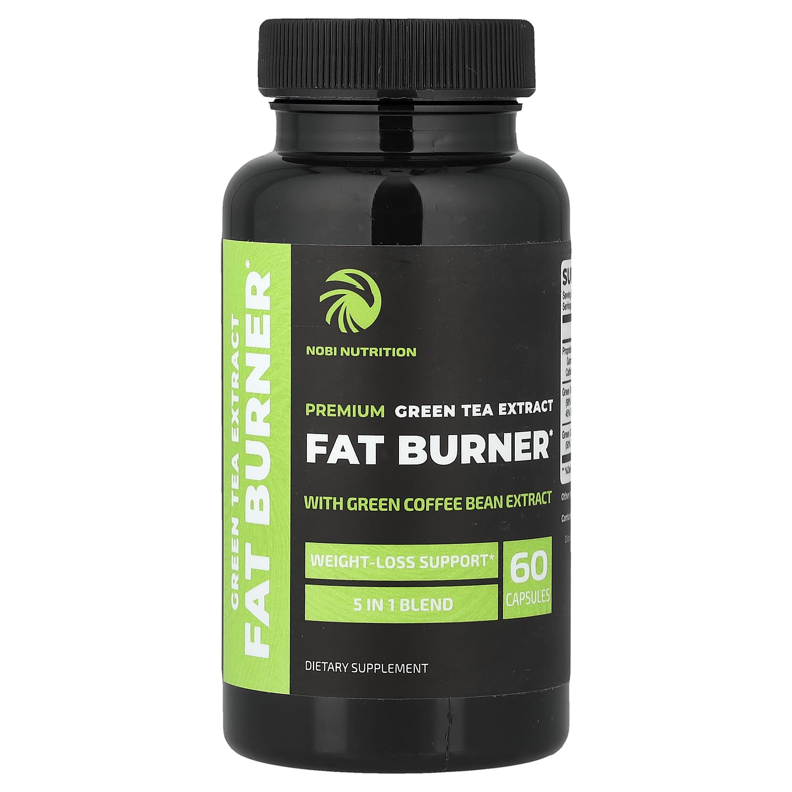 Nobi Nutrition Fat Burner, Premium Green Tea Extract – 60 gélules — Tunisie