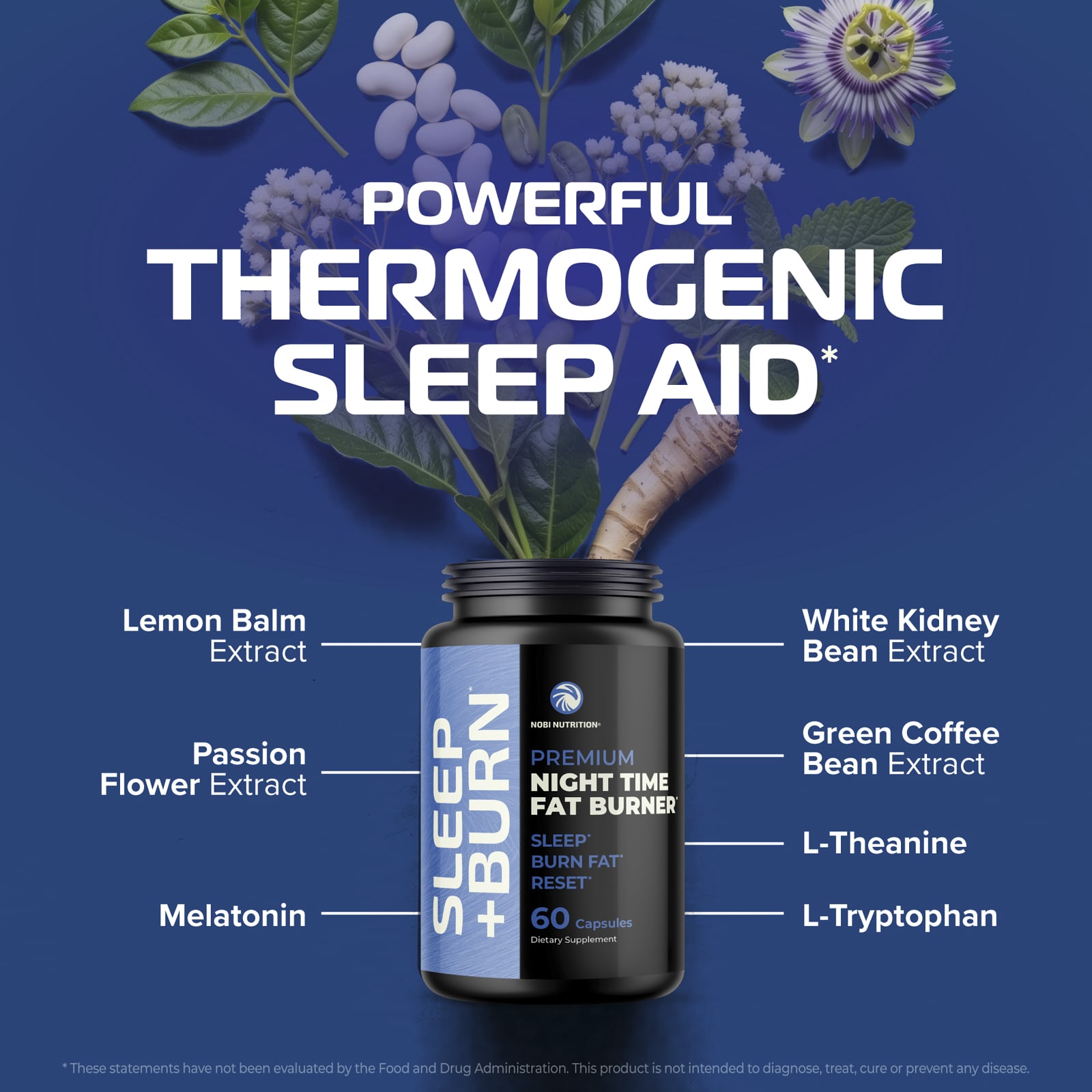 Nobi Nutrition Premium Night Time Fat Burner – 60 gélules — étiquette 2