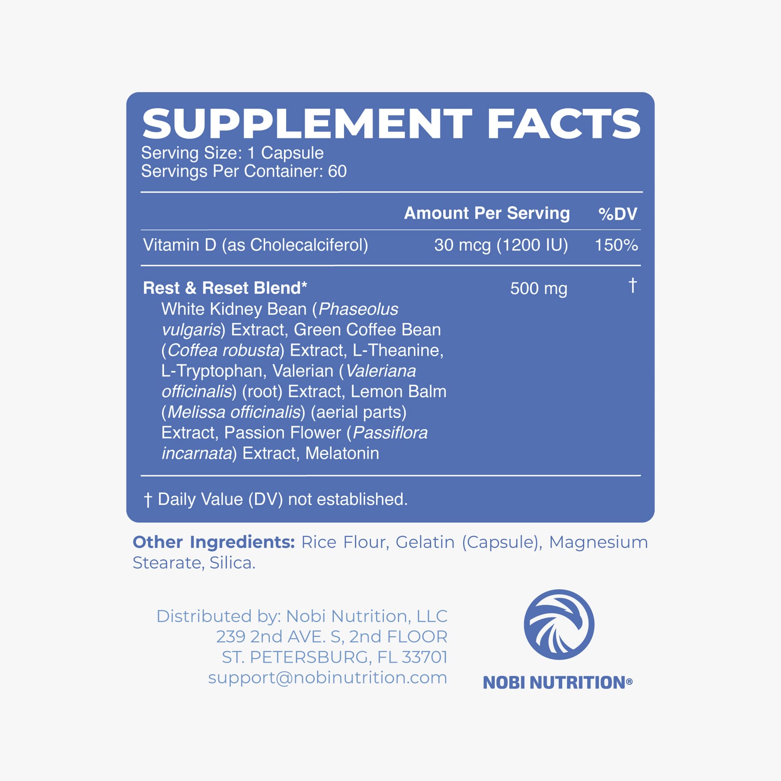Nobi Nutrition Premium Night Time Fat Burner – 60 gélules — étiquette 5