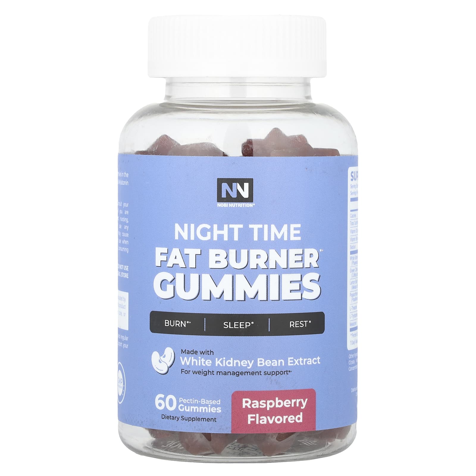 Nobi Nutrition Night Time Fat Burner Gummies, 60 Pectin Based Gummies – Raspberry — Tunisie