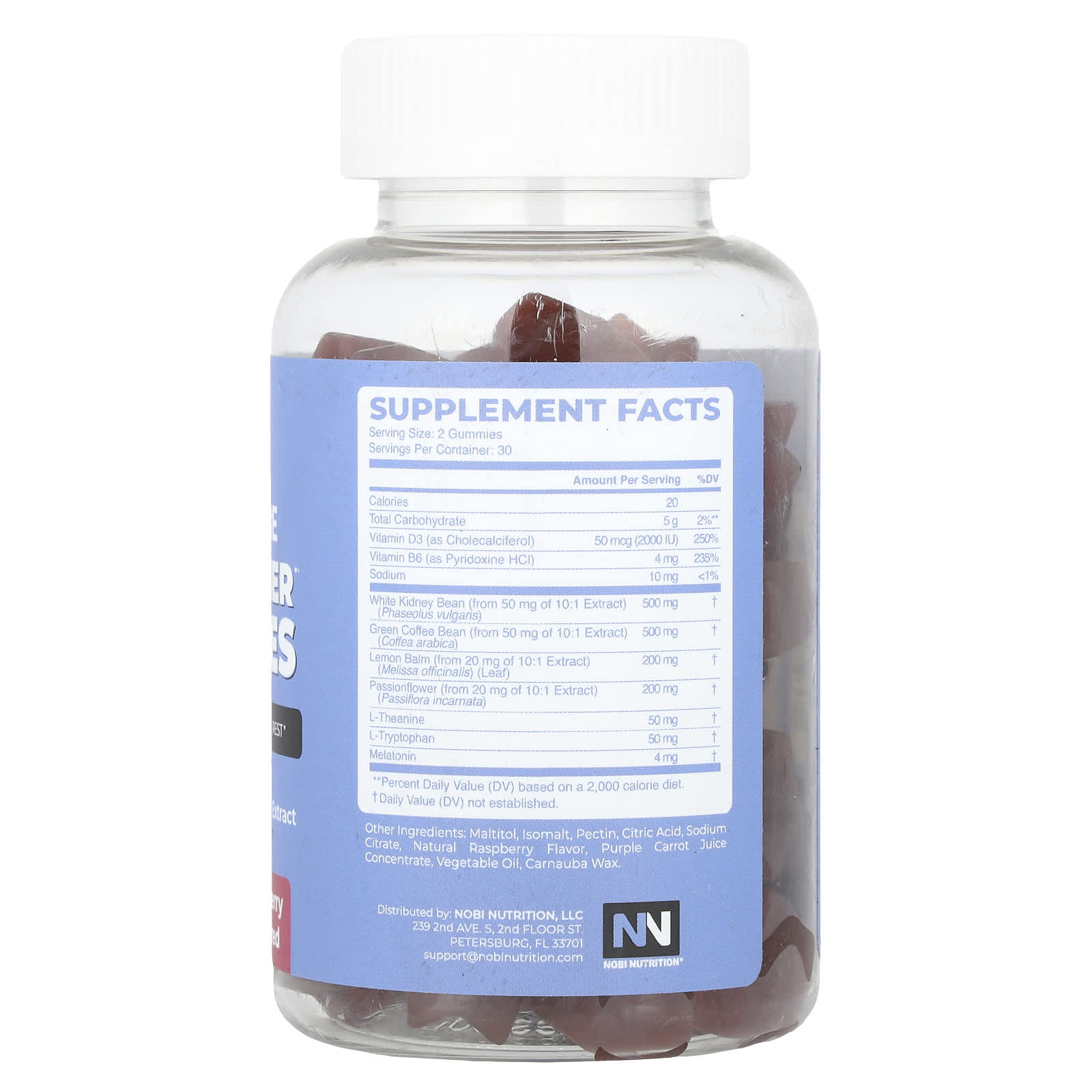 Nobi Nutrition Night Time Fat Burner Gummies, 60 Pectin Based Gummies – Raspberry — photo 2 sur 2