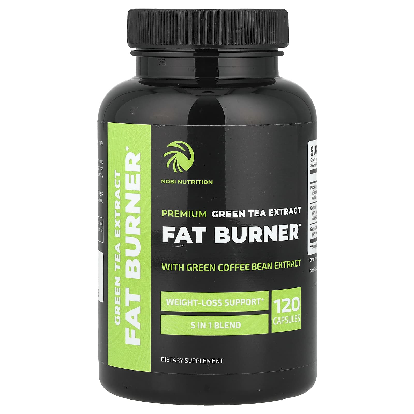 Nobi Nutrition Premium Green Tea Extract Fat Burner – 120 gélules — Tunisie