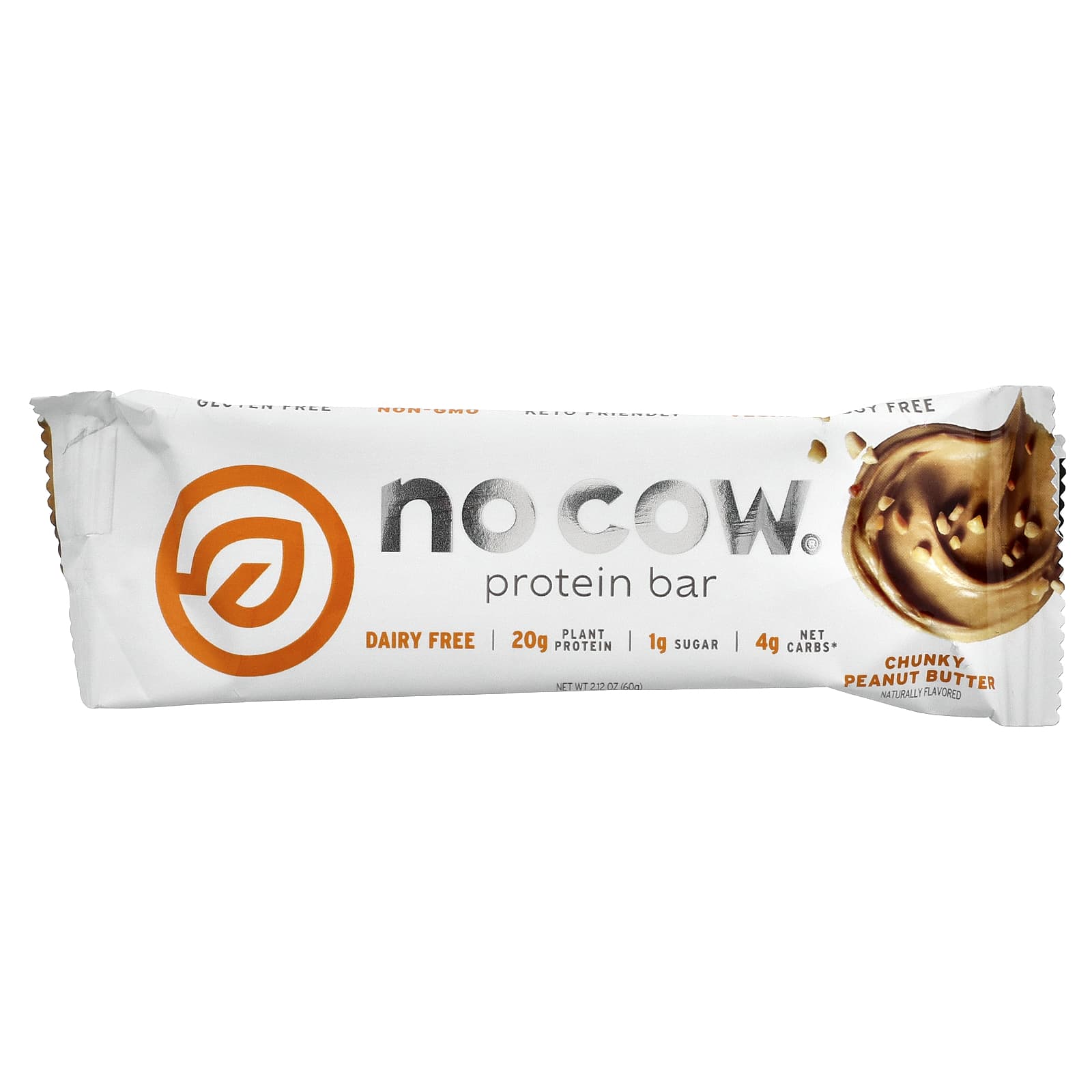 No Cow Protein Bar – Chunky Peanut Butter – 60 g — étiquette 1
