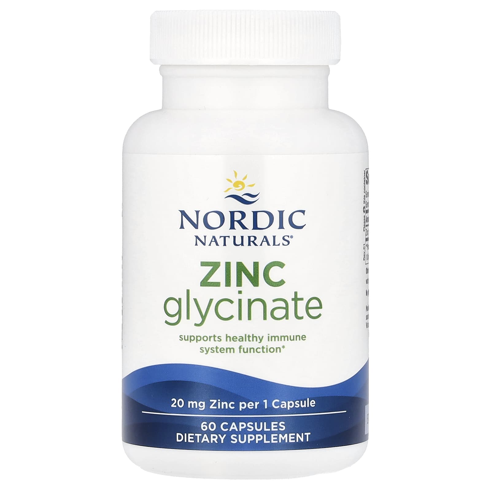Nordic Naturals Zinc Glycinate – 60 gélules — étiquette 1