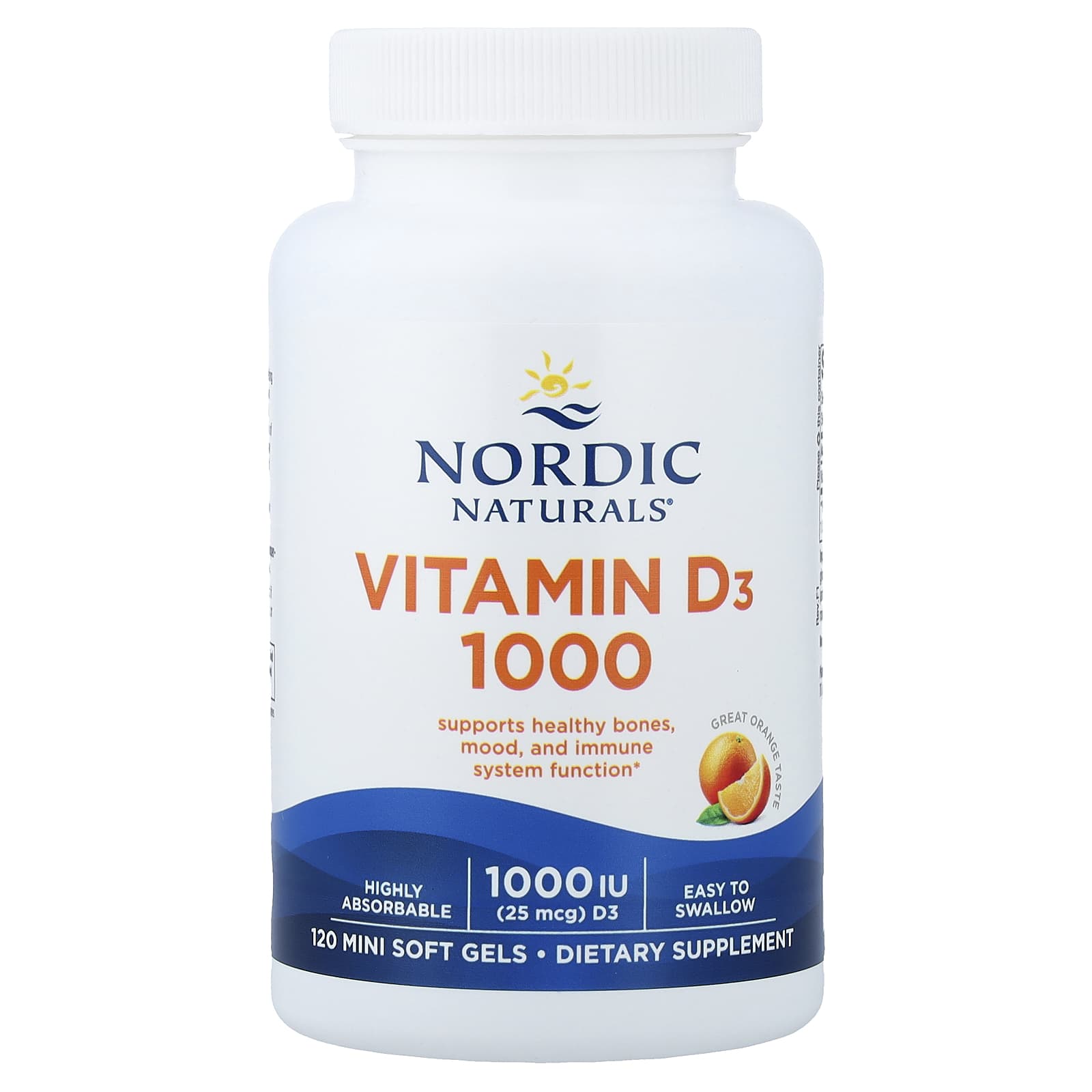 Nordic Naturals Vitamin D3 1000 – Orange – 25 µg — étiquette 1