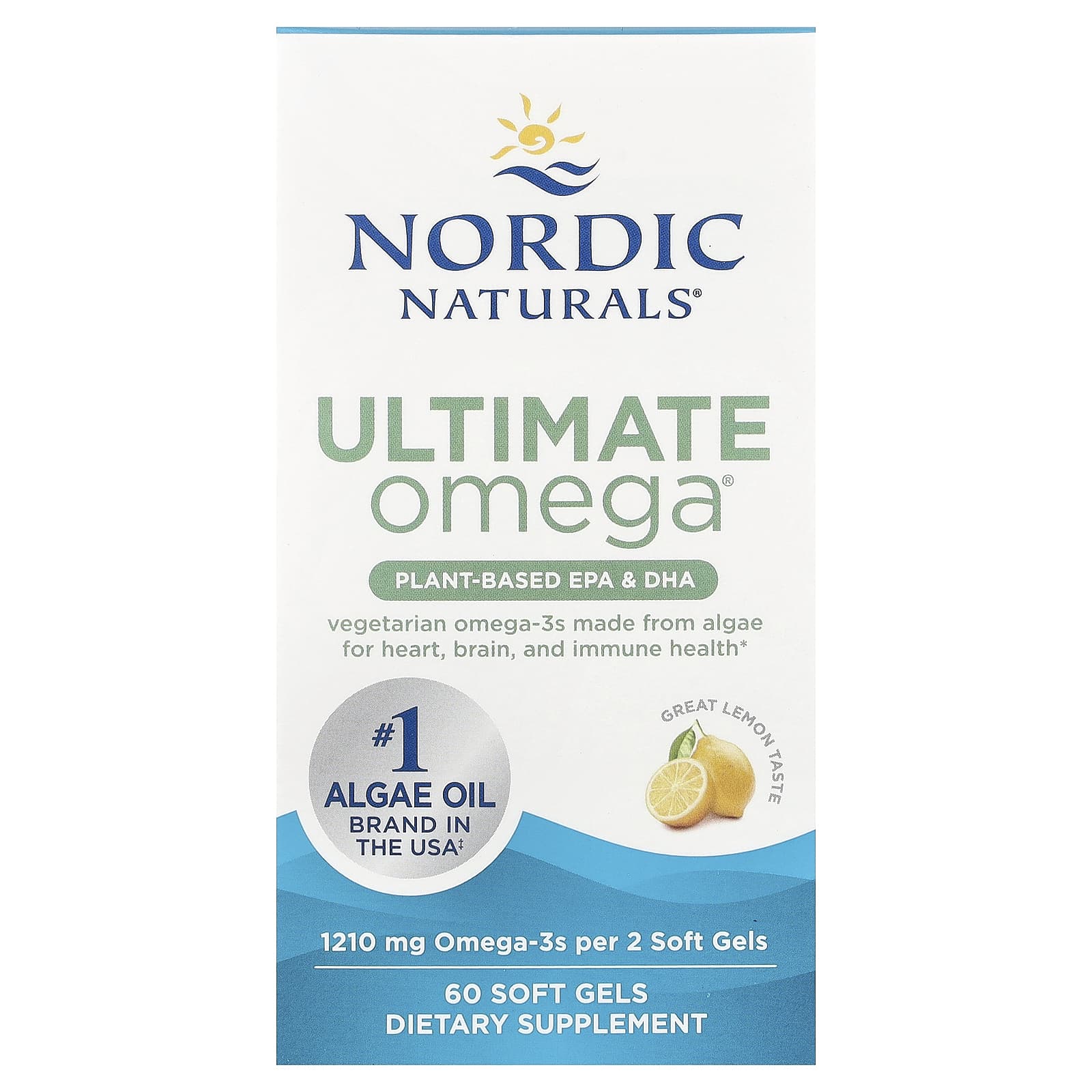 Nordic Naturals Ultimate Omega, Plant-Based EPA & DHA – Lemon – 60 capsules molles — Tunisie