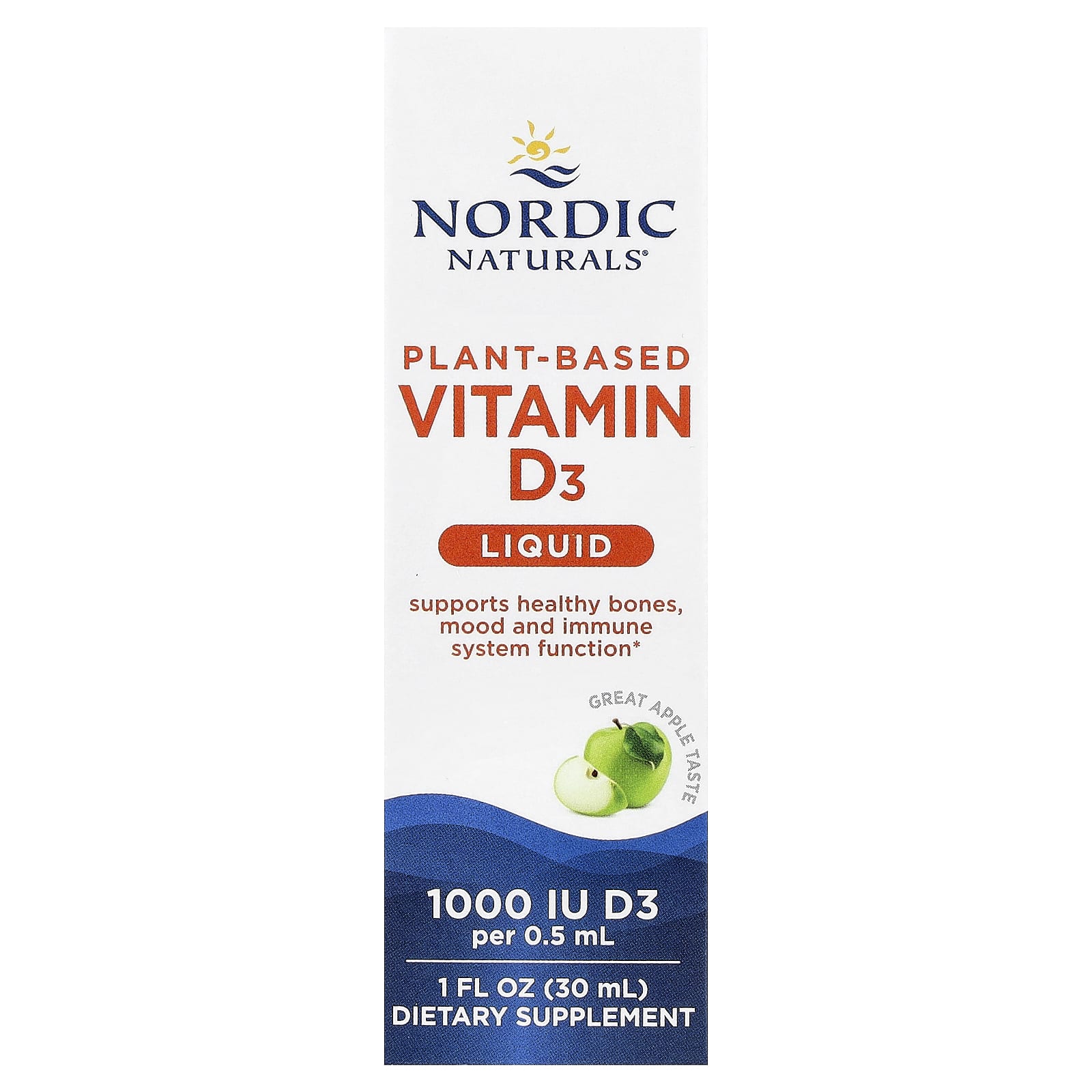 Nordic Naturals Vitamin D3 Liquid, Plant-Based – Great Apple – 30 ml — Tunisie