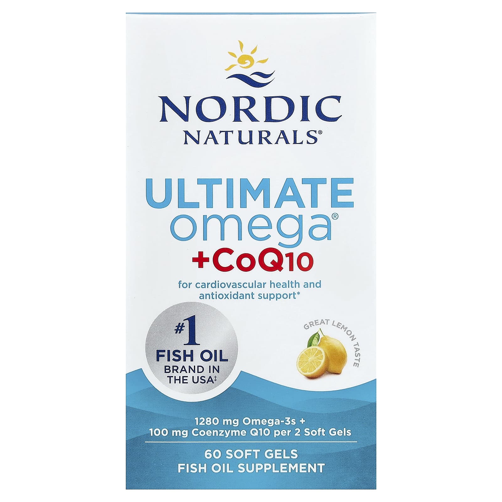 Nordic Naturals Ultimate Omega + CoQ10 – Lemon – 60 capsules molles — Tunisie