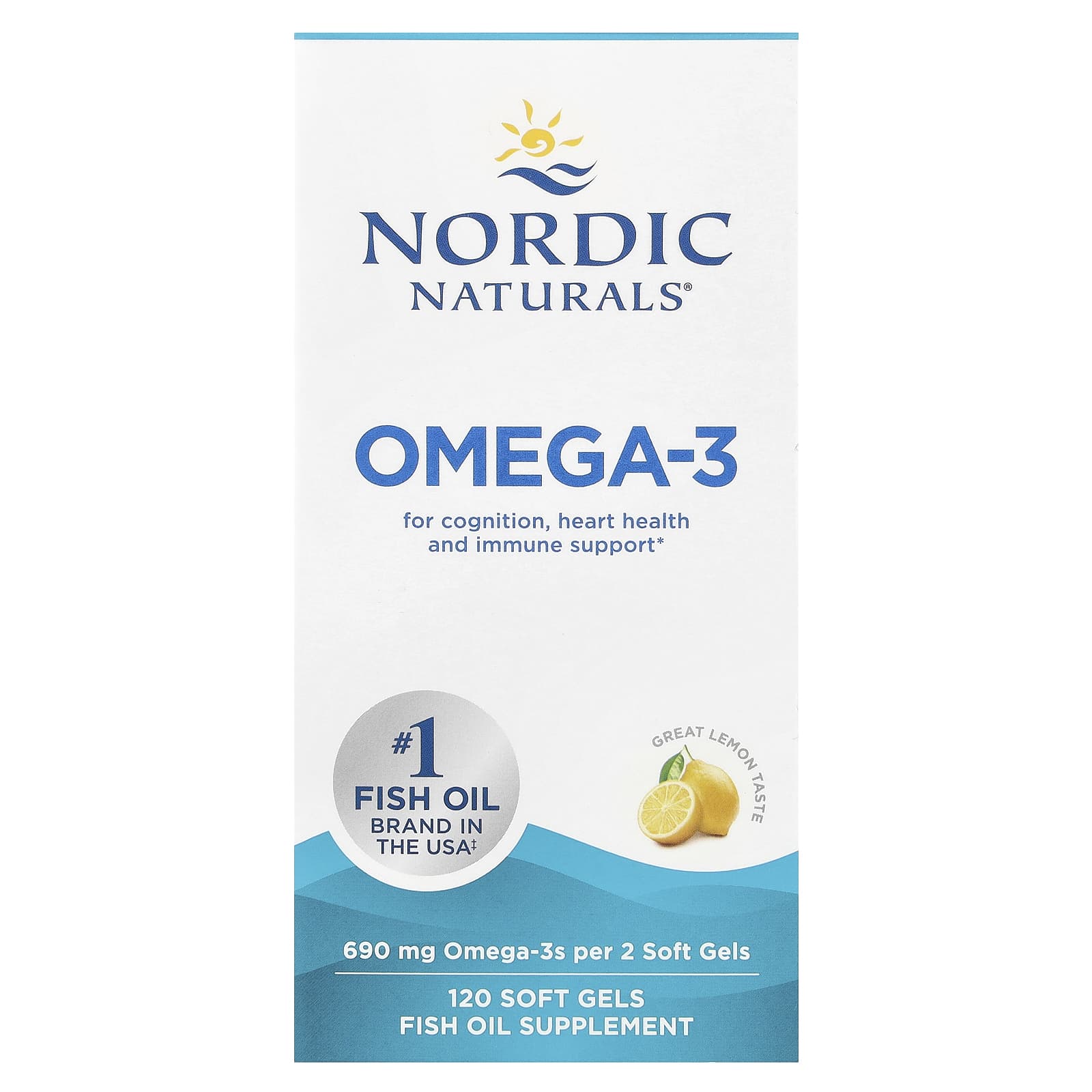 Nordic Naturals Omega-3 – Great Lemon – 120 capsules molles — Tunisie