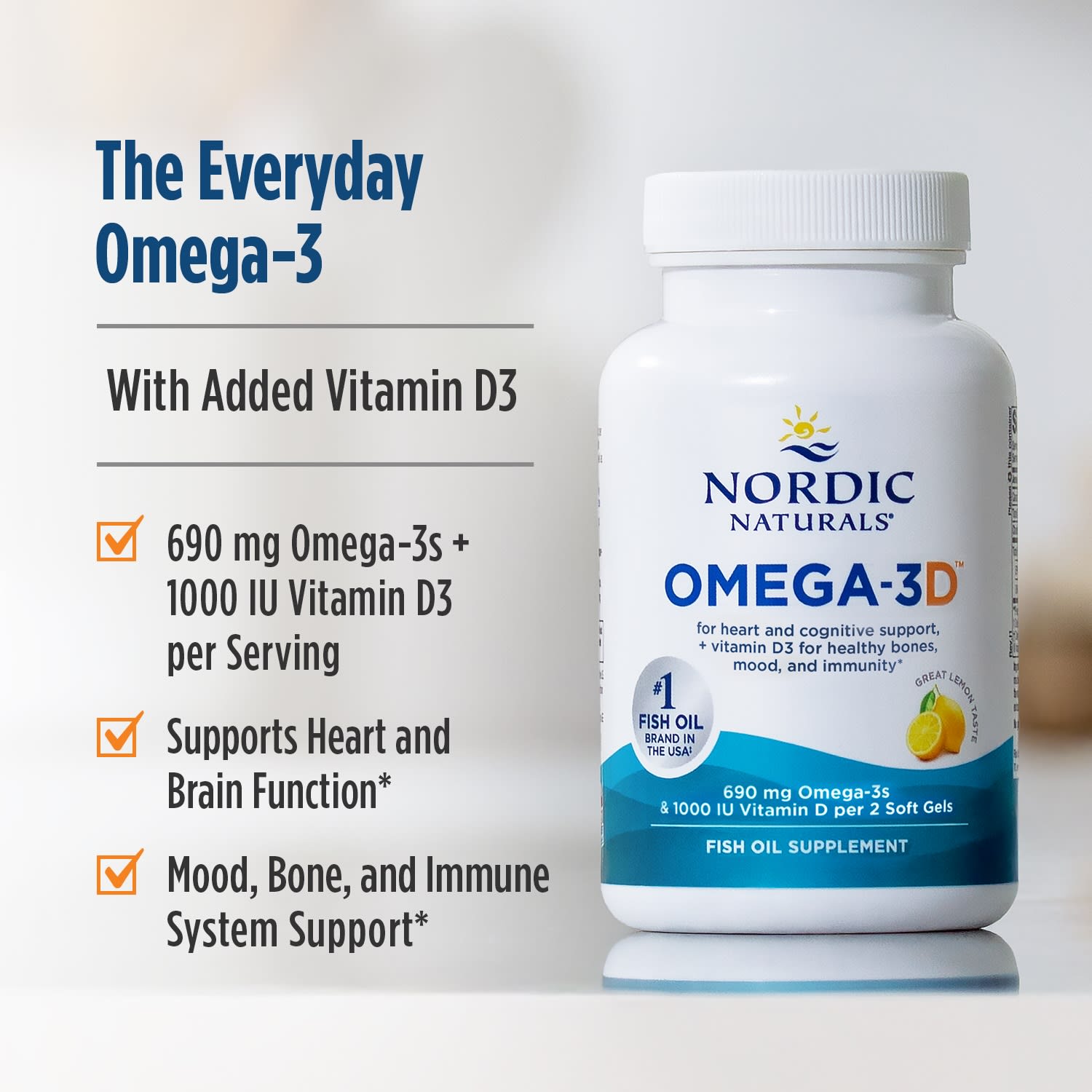 Nordic Naturals Omega-3D – Great Lemon – 120 capsules molles — étiquette 2
