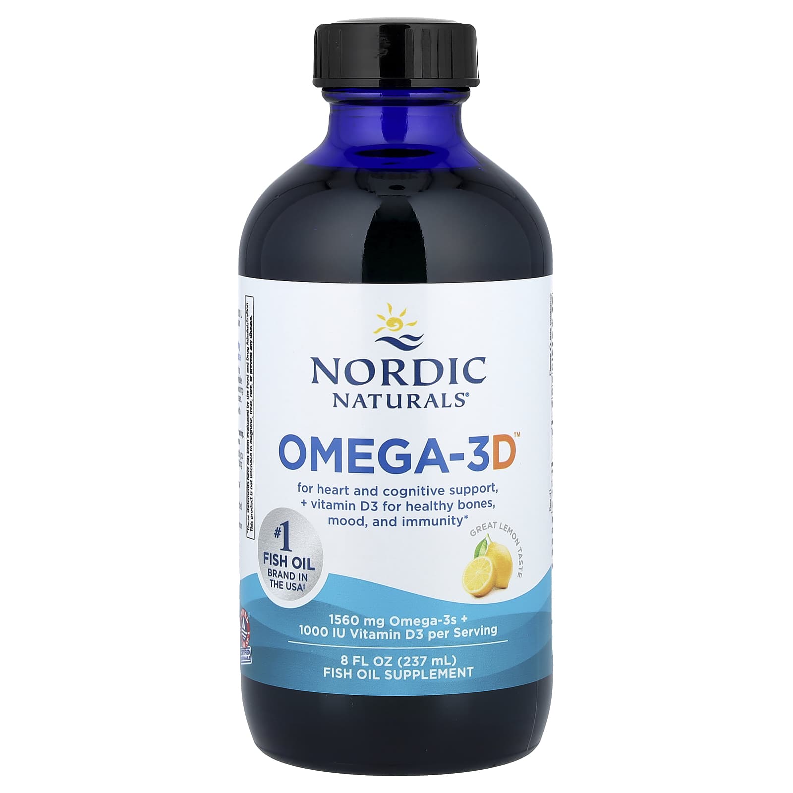 Nordic Naturals Omega-3D – Lemon – 237 ml — Tunisie
