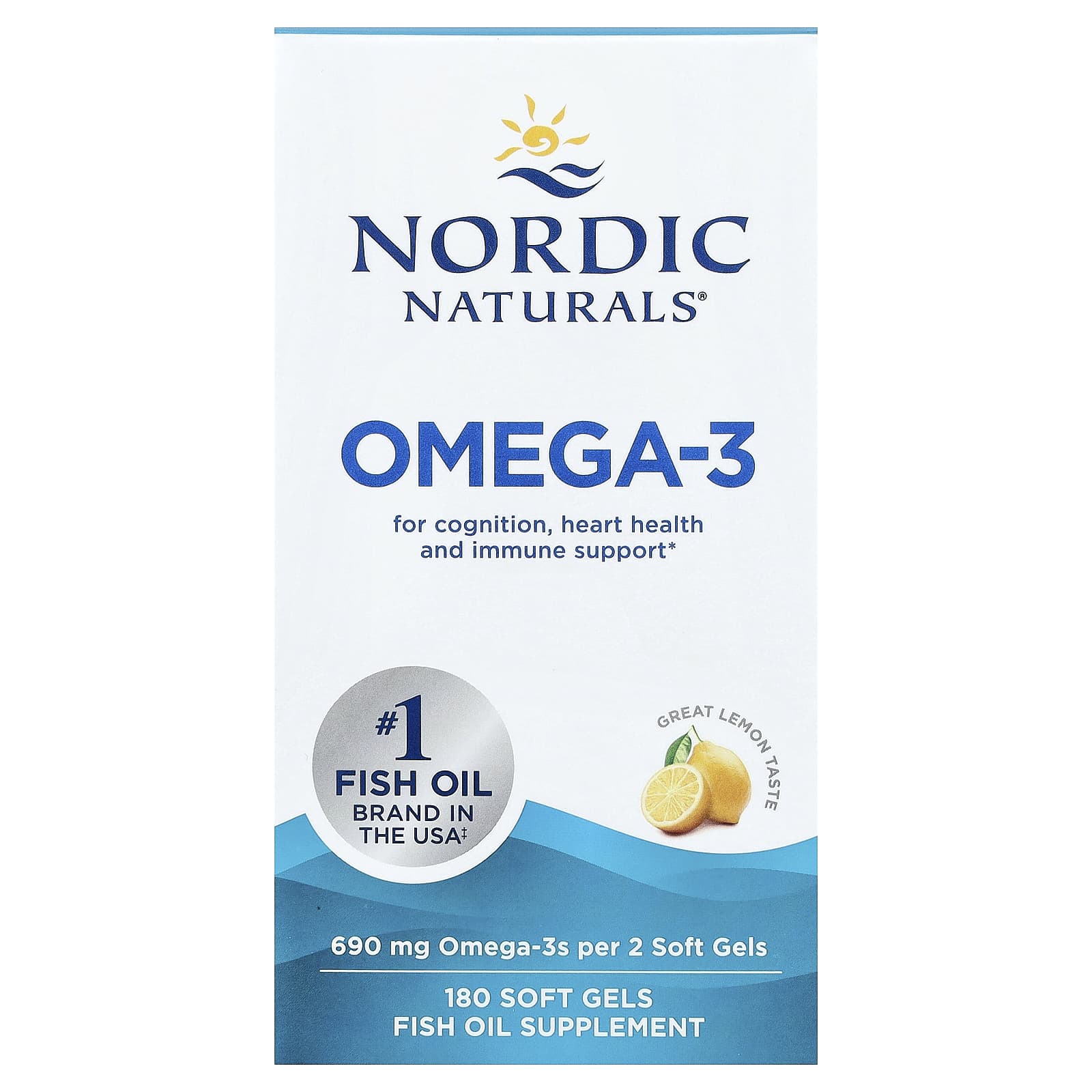 Nordic Naturals Omega-3 – Lemon – 180 capsules molles — Tunisie