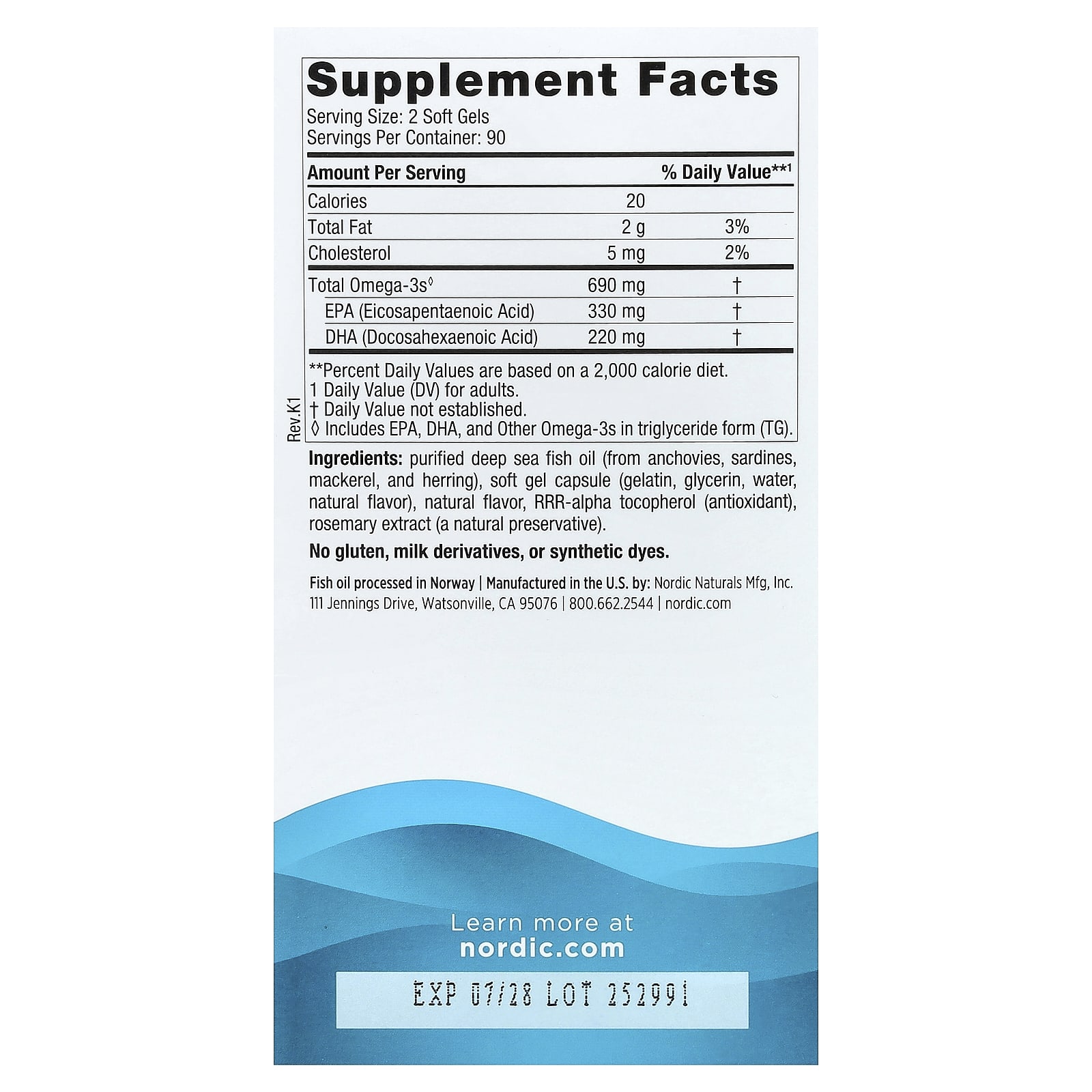 Nordic Naturals Omega-3 – Lemon – 180 capsules molles — photo 2 sur 2