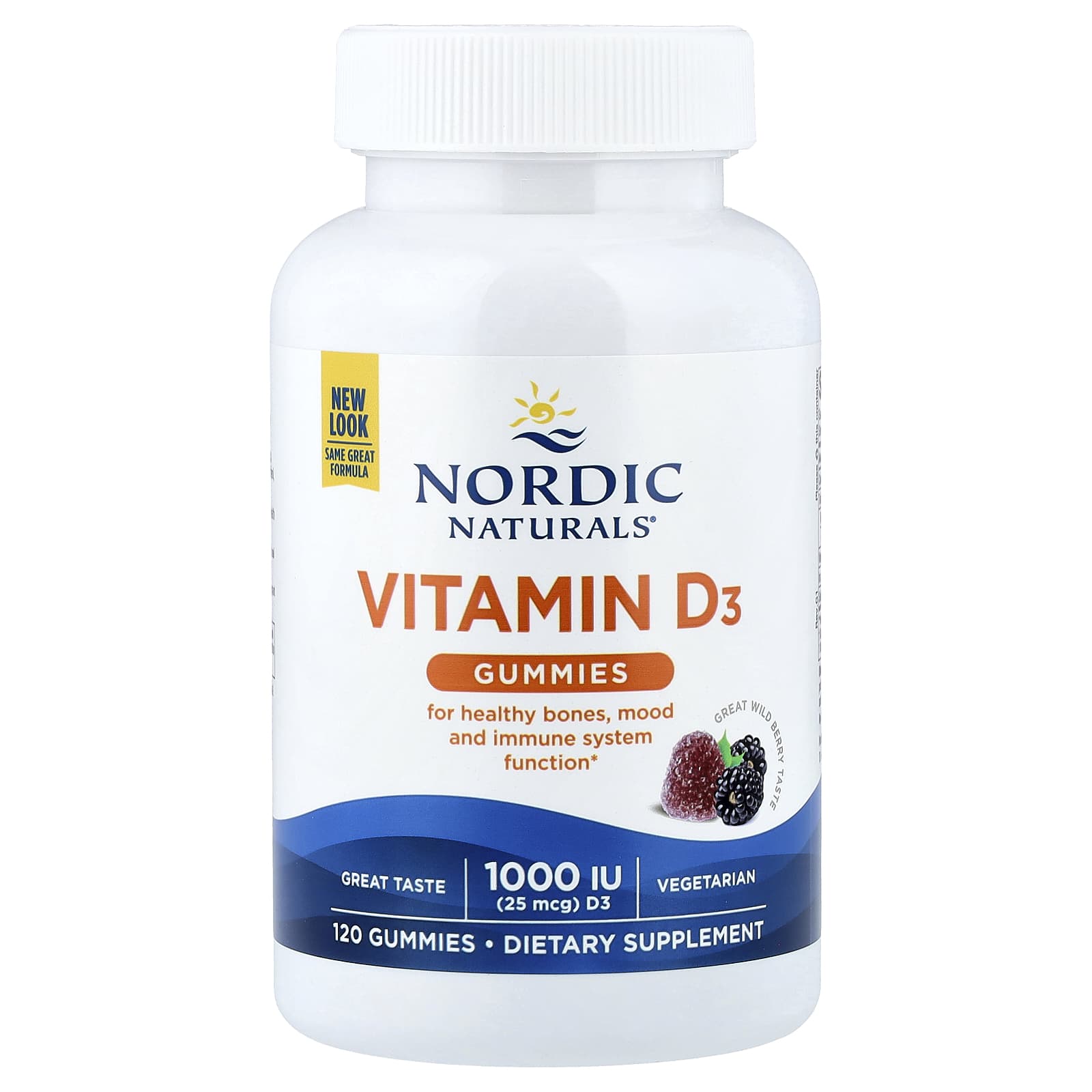 Nordic Naturals Vitamin D3 Gummies – Wild Berry – 120 gommes – 3 gommes — Tunisie