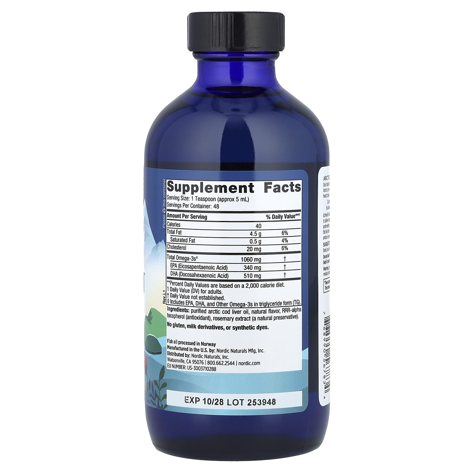 Nordic Naturals Arctic Cod Liver Oil – Strawberry – 237 ml — photo 2 sur 2