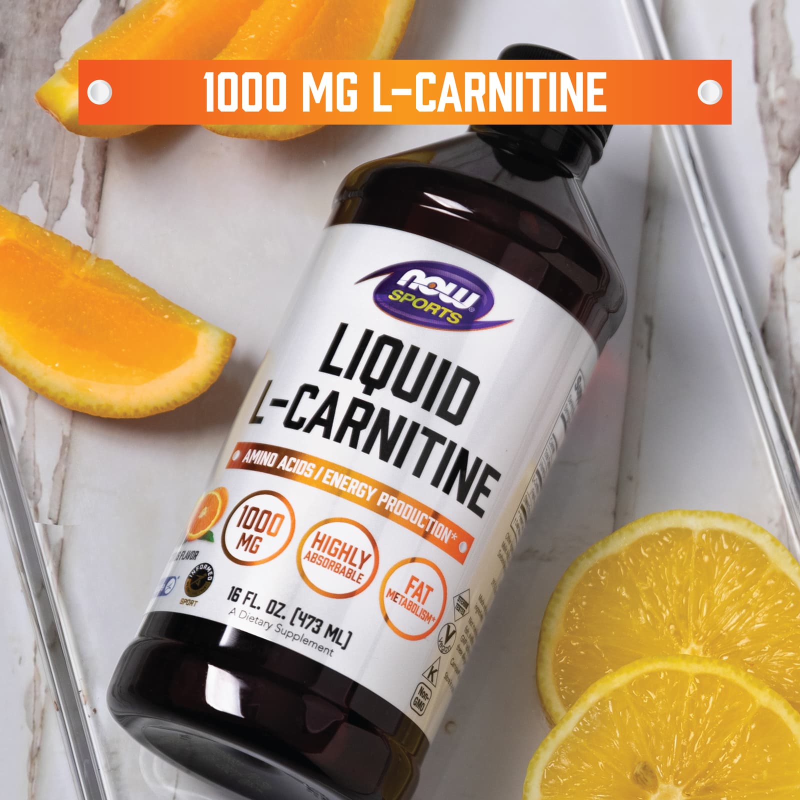 NOW Foods Sports, Liquid L-Carnitine – Citrus – 946 ml — étiquette 3