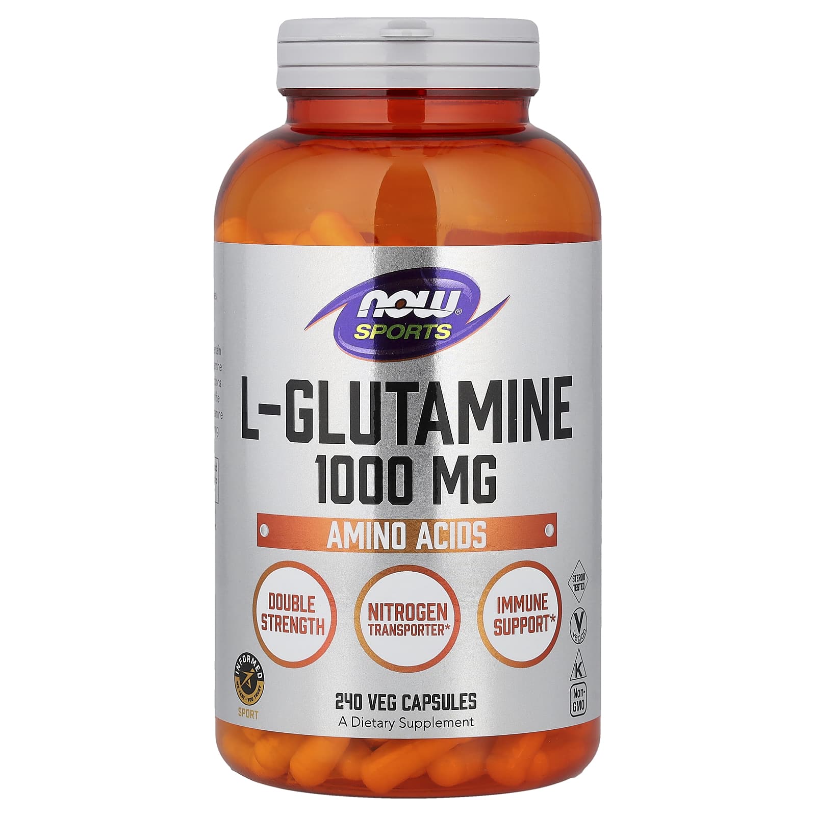 NOW Foods Sports, L-Glutamine – 240 gélules végétales — Tunisie