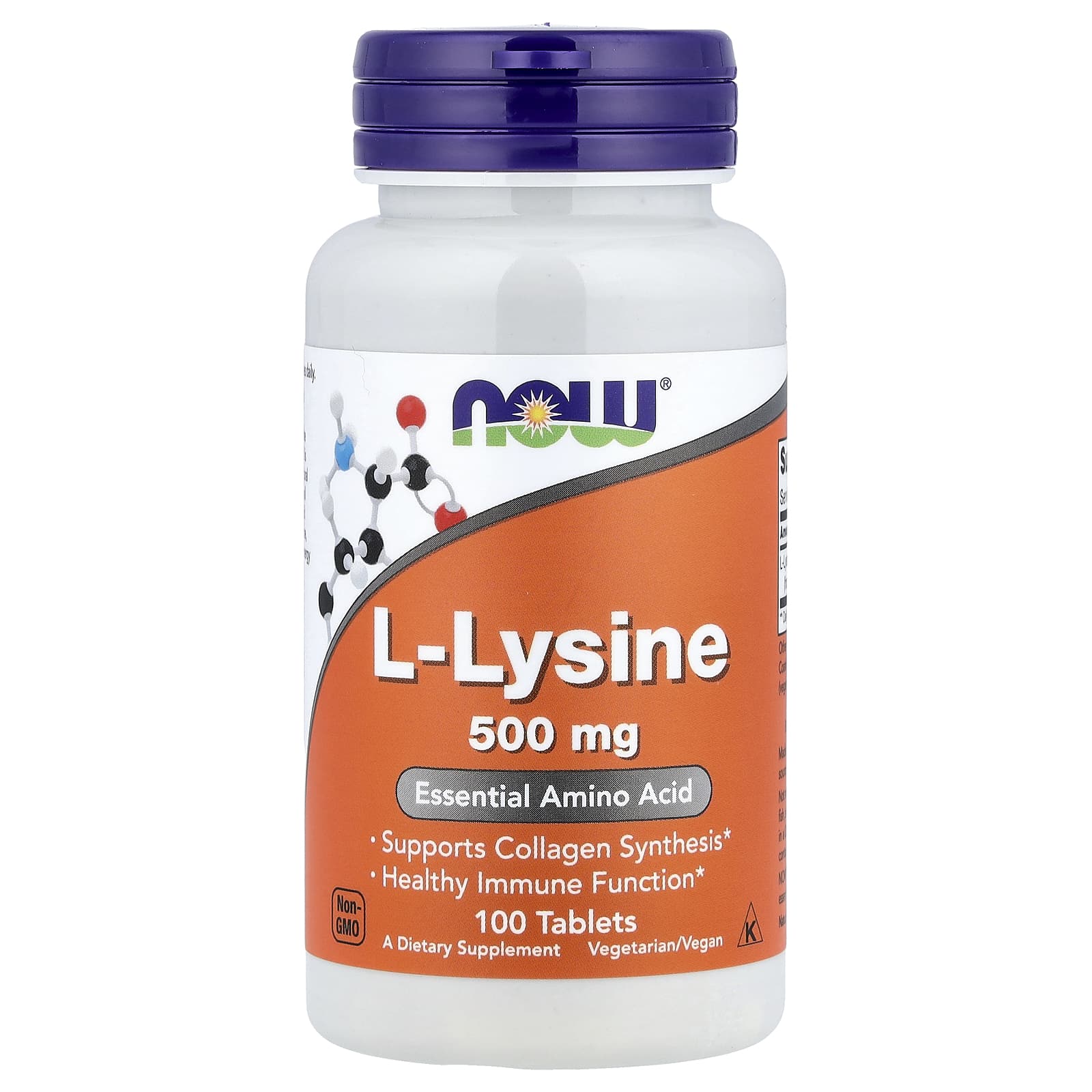 NOW Foods L-Lysine – 500 mg – 100 comprimés — Tunisie