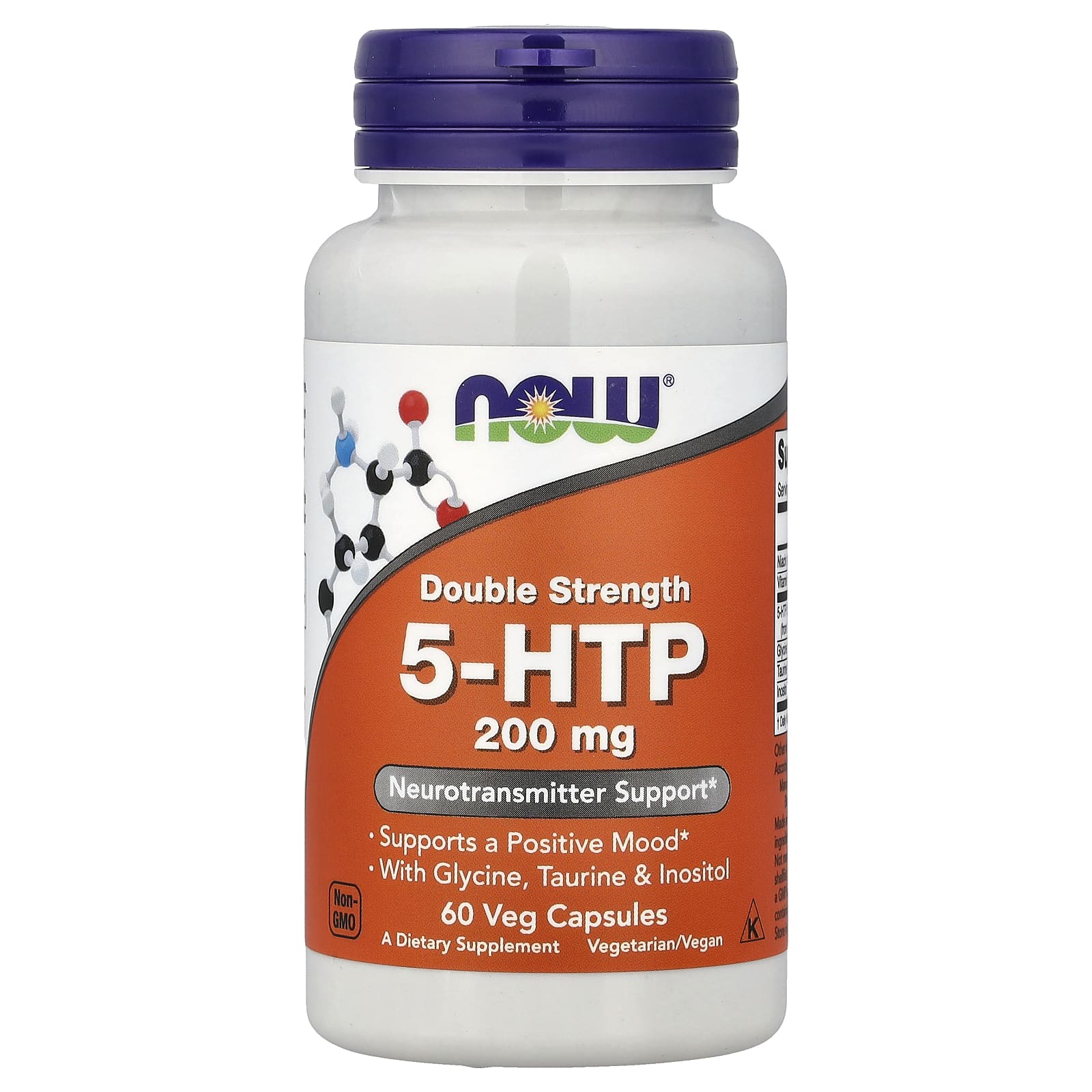 NOW Foods 5-HTP With Glycine, Taurine & Inositol – 60 gélules végétales — Tunisie