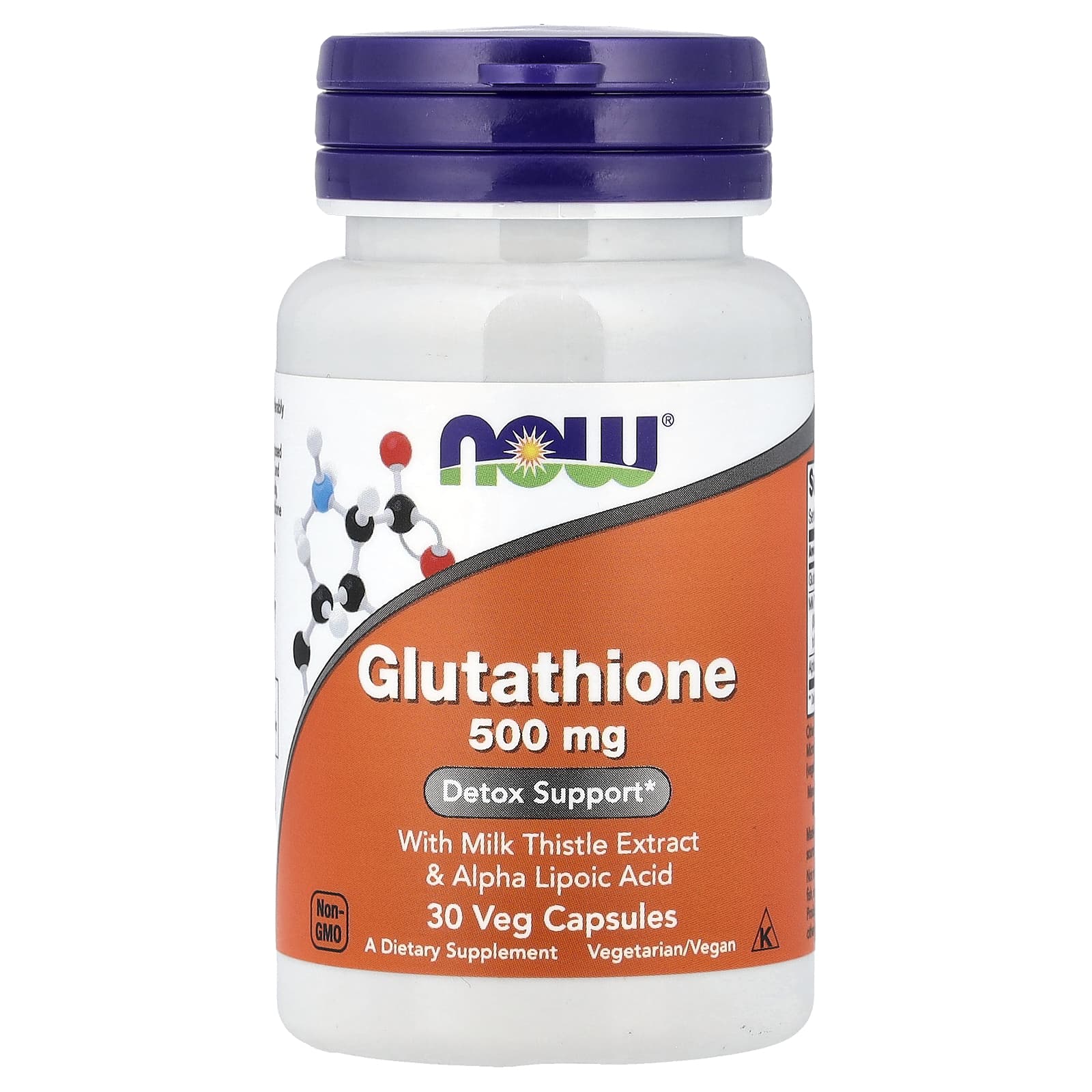 NOW Foods Glutathione With Milk Thistle Extract & Alpha Lipoic Acid – 30 gélules végétales — Tunisie