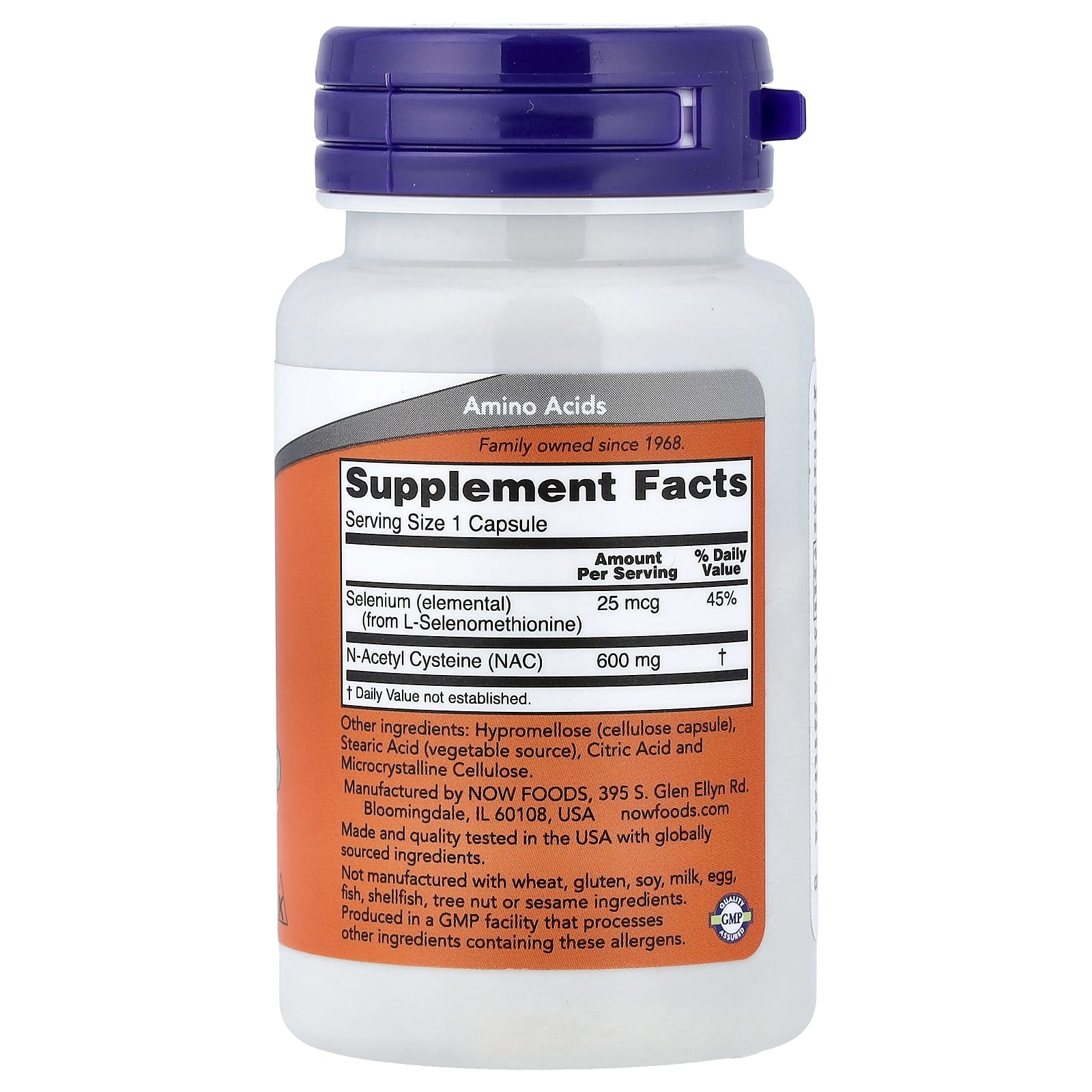 NOW Foods NAC With Selenium – 30 gélules — photo 2 sur 2
