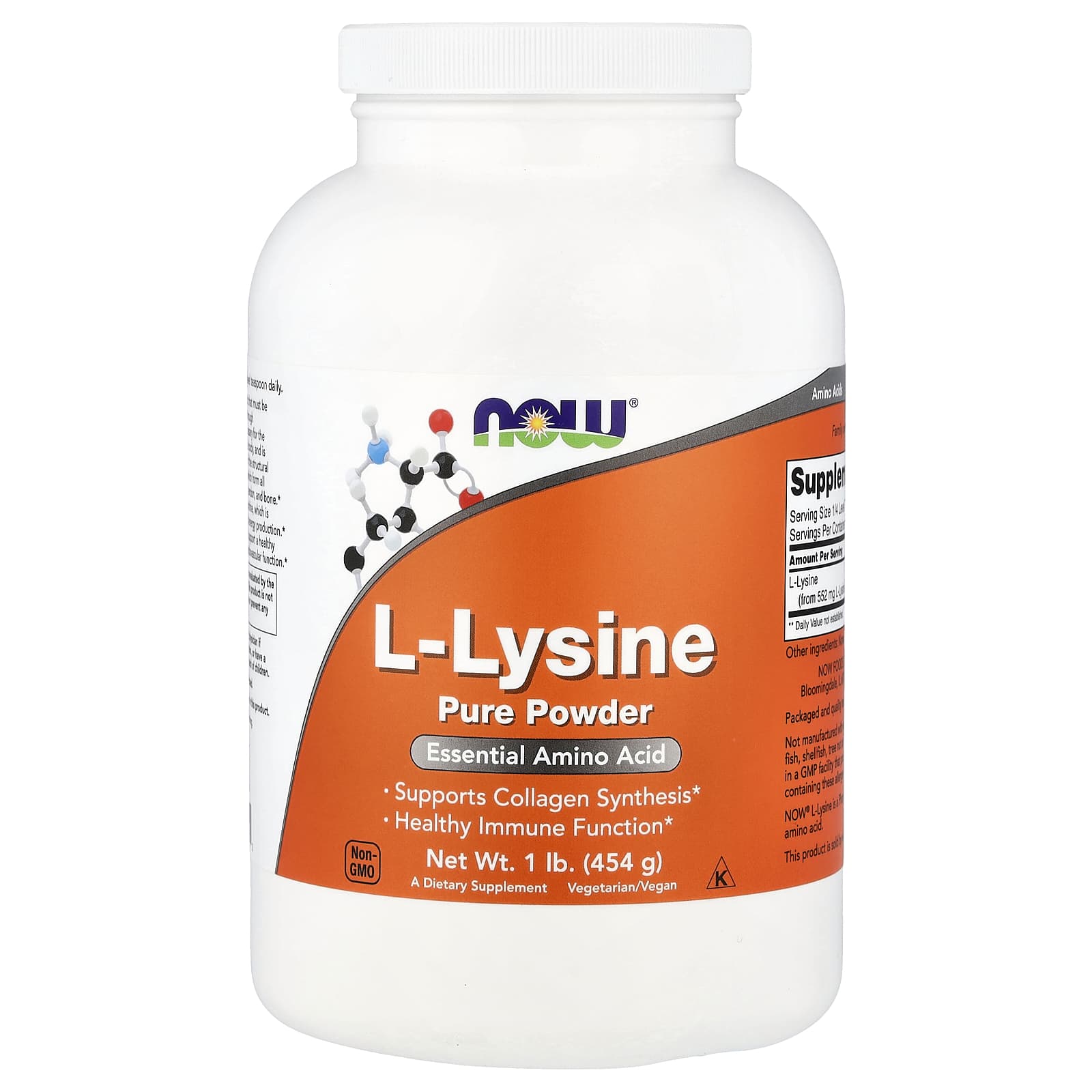 NOW Foods L-Lysine Pure Powder – 454 g — Tunisie