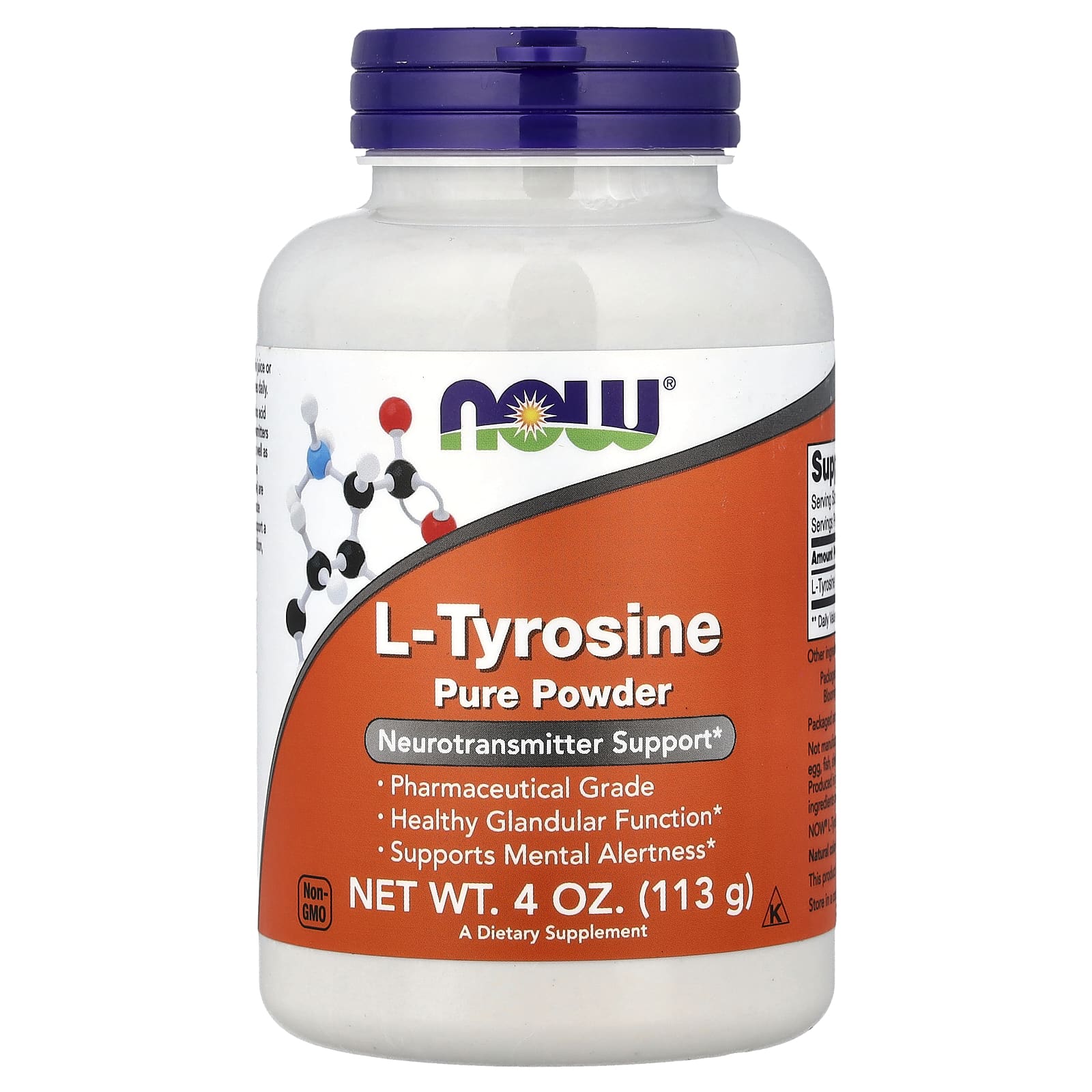 NOW Foods L-Tyrosine Pure Powder – 113 g — Tunisie