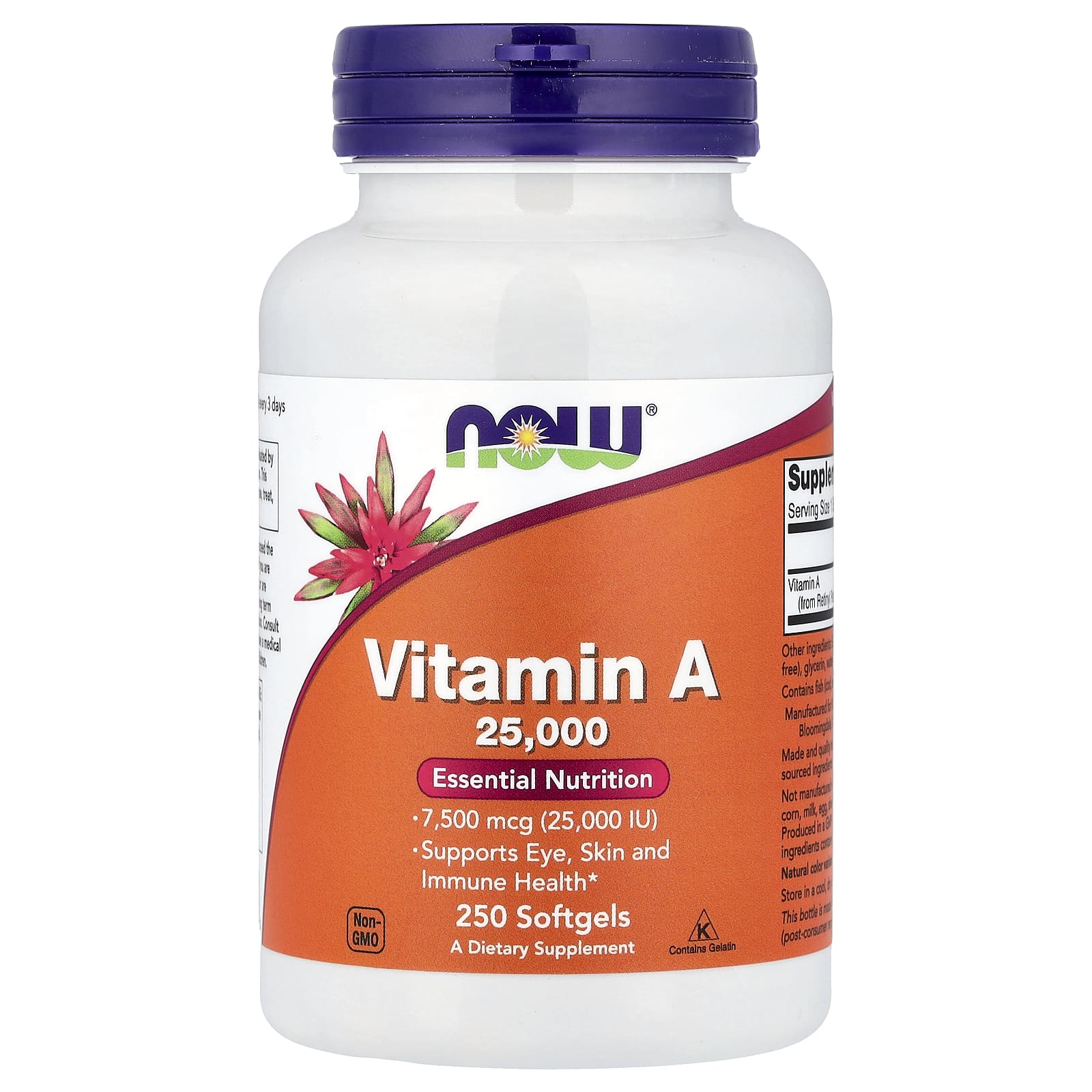NOW Foods Vitamin A – 250 capsules molles — Tunisie