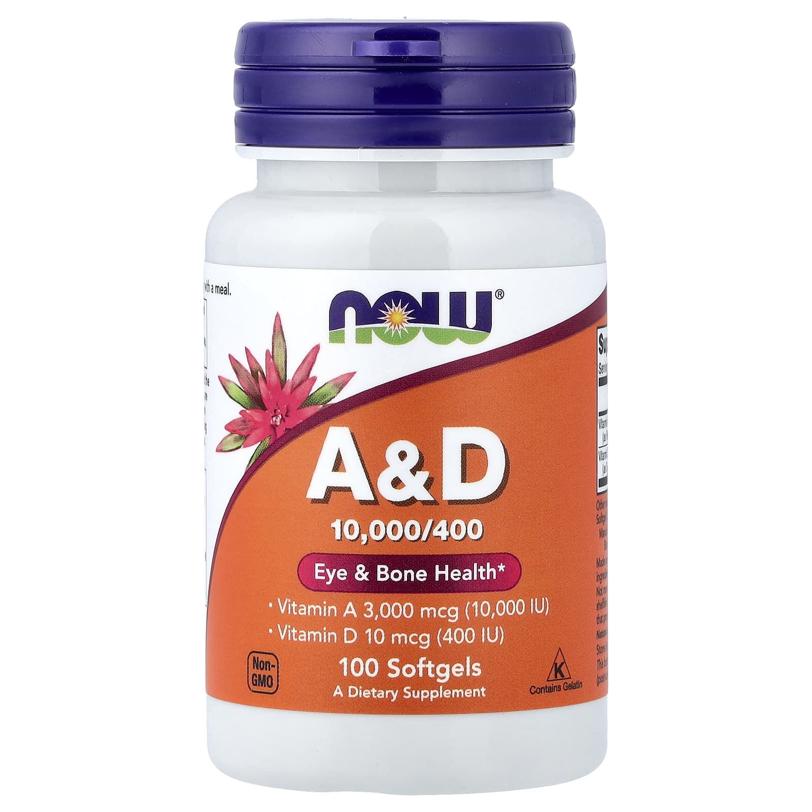 NOW Foods Vitamin A&D – 100 capsules molles — Tunisie
