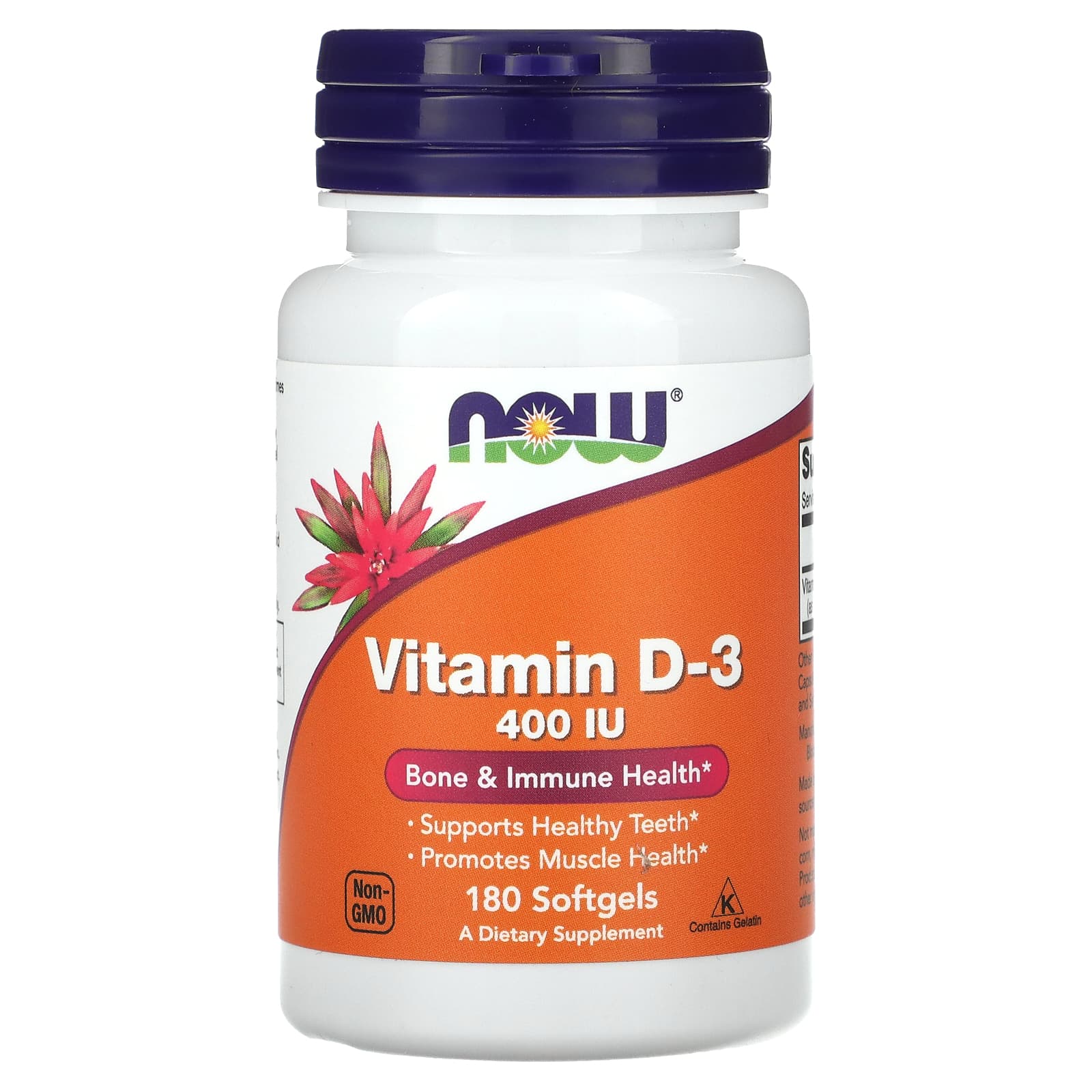 NOW Foods Vitamin D-3 – 180 capsules molles — Tunisie
