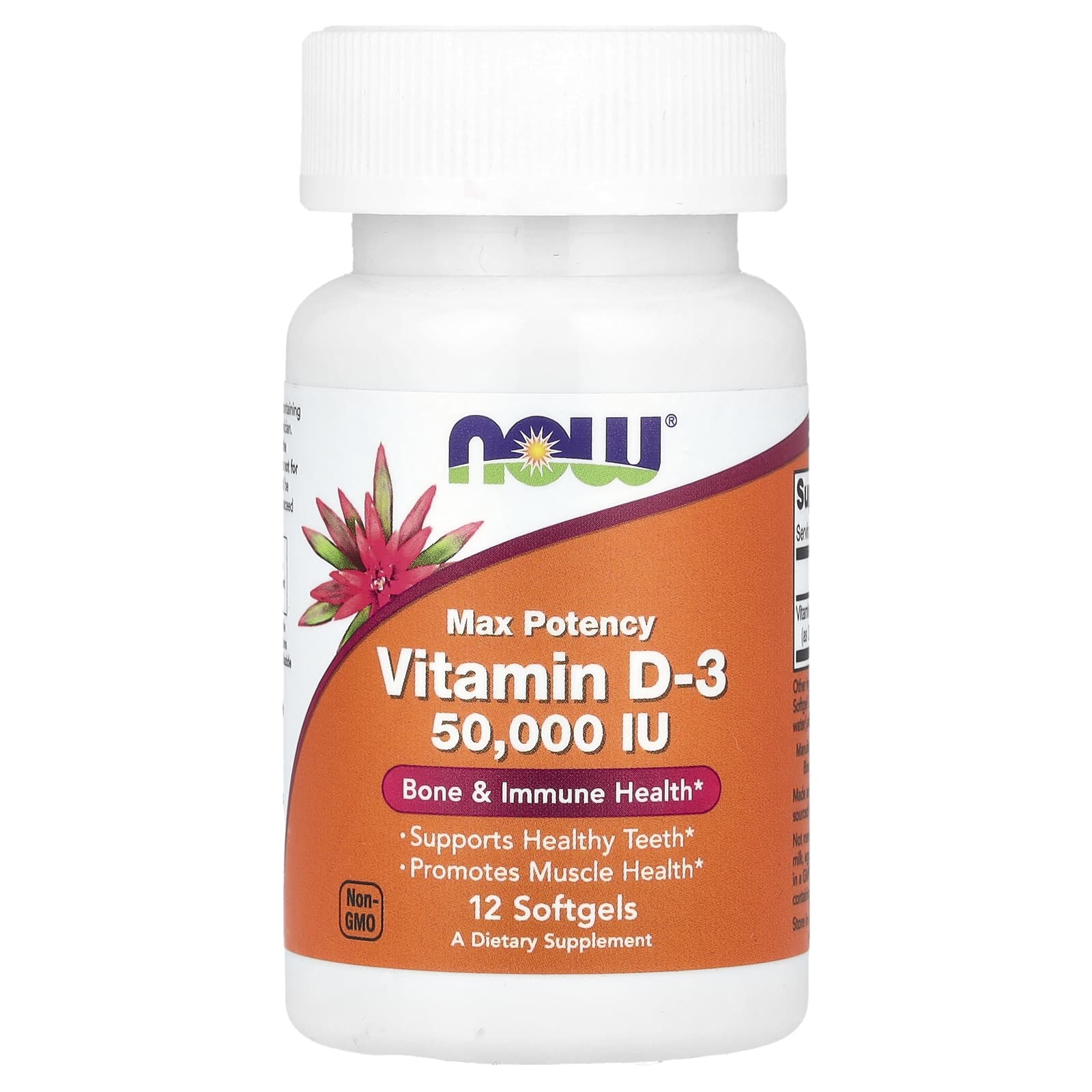 NOW Foods Vitamin D-3, Max Potency – 12 capsules molles — Tunisie