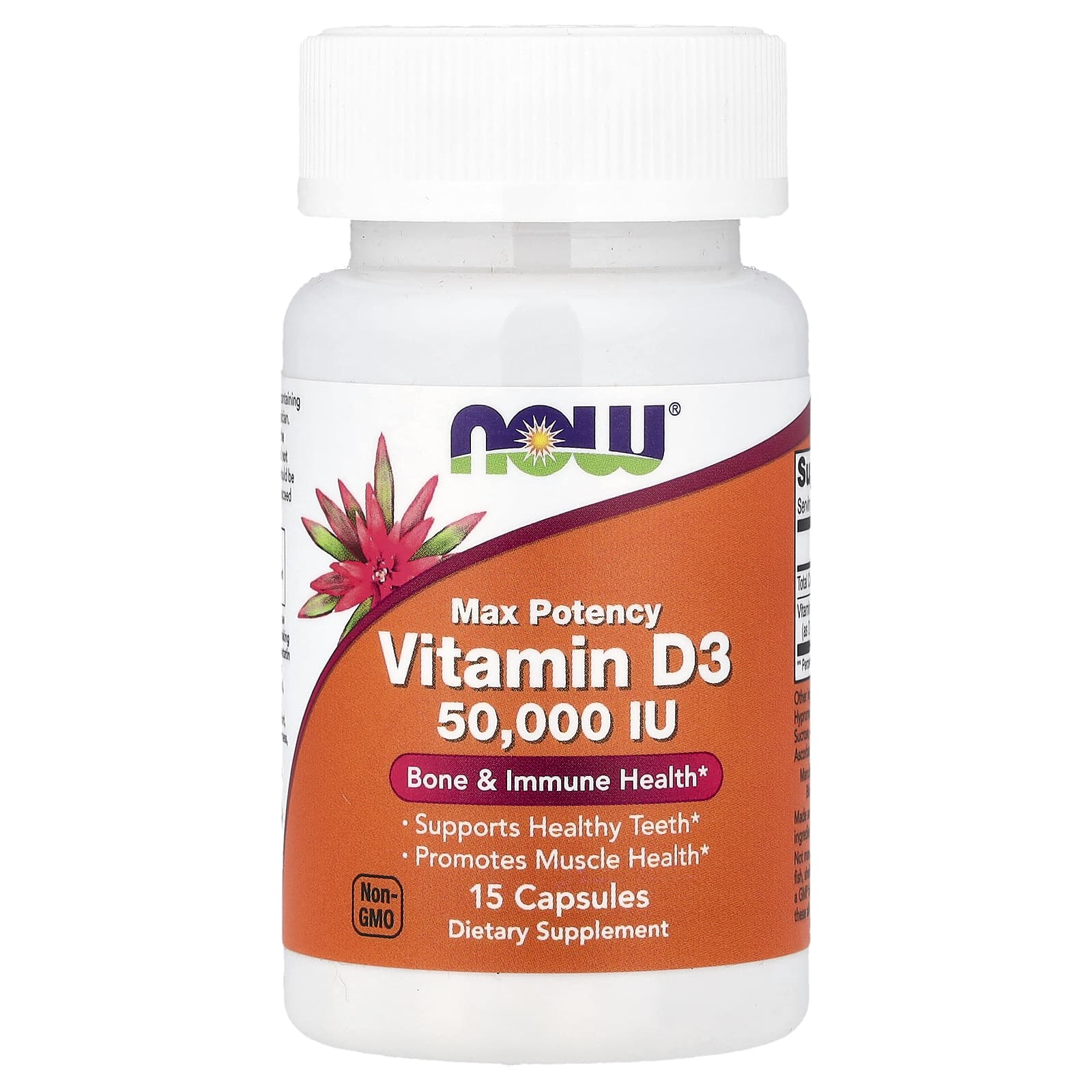NOW Foods Vitamin D3, Max Potency – 15 gélules — Tunisie
