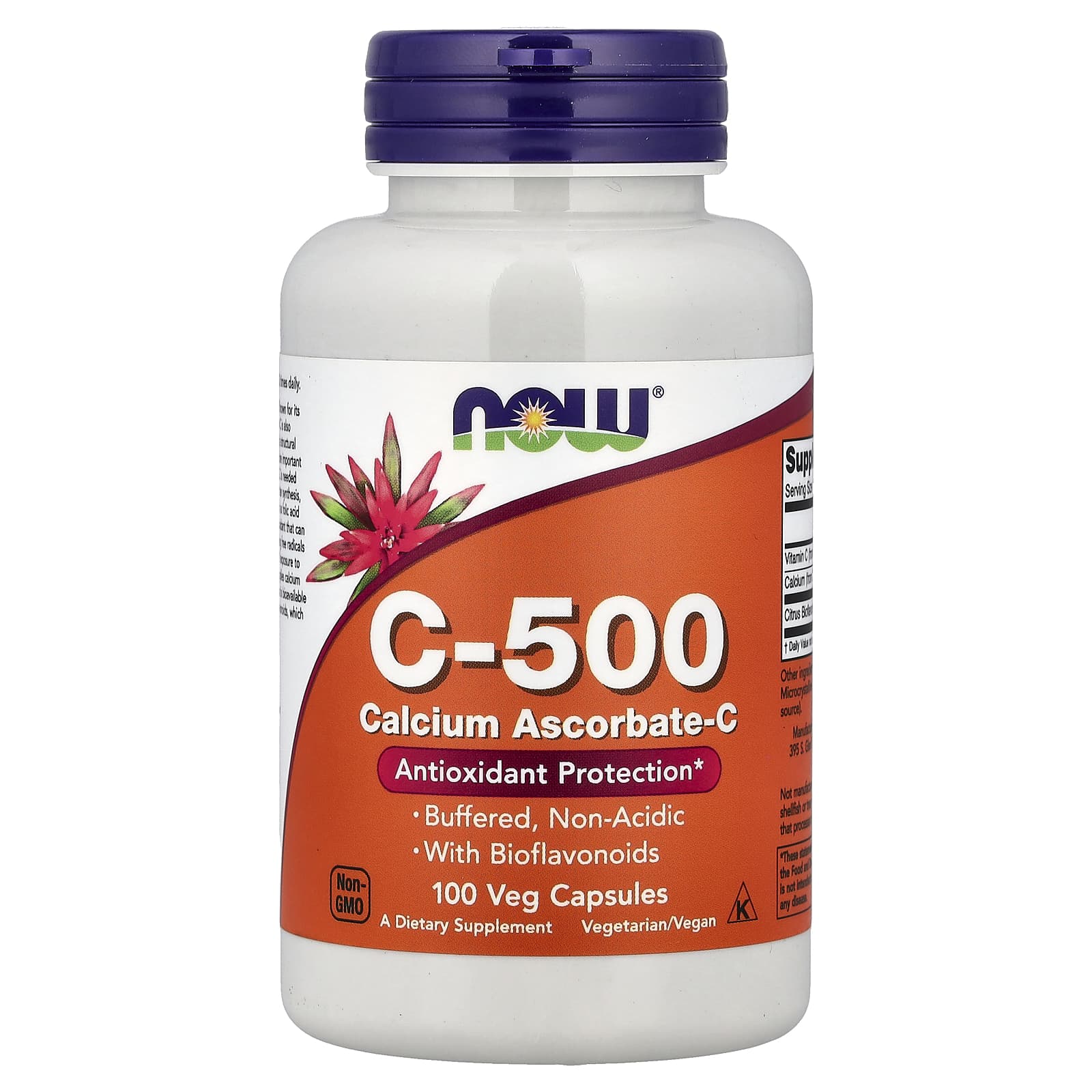NOW Foods C-500, Calcium Ascorbate-C – 100 gélules végétales — Tunisie