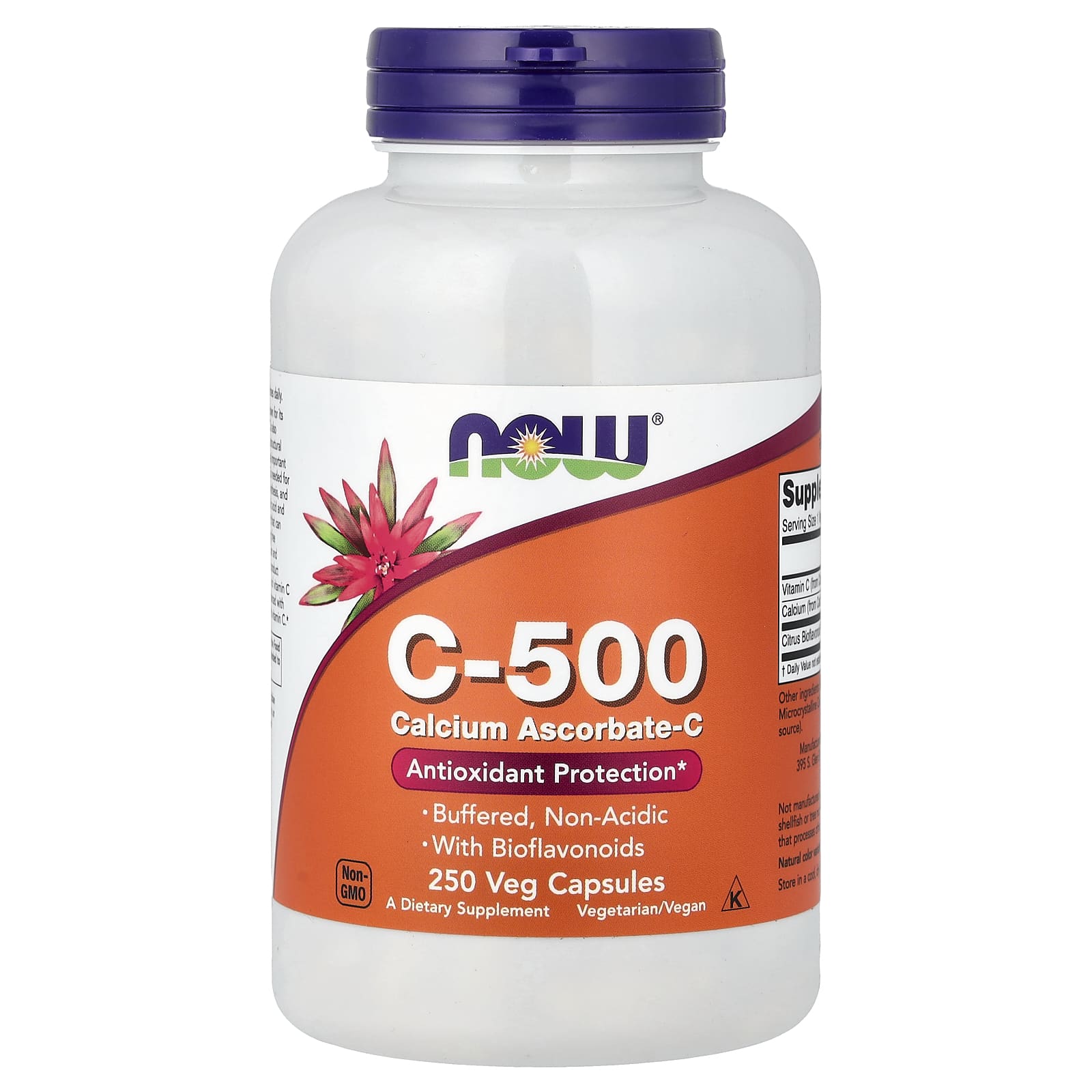NOW Foods C-500, Calcium Ascorbate-C – 250 gélules végétales — Tunisie
